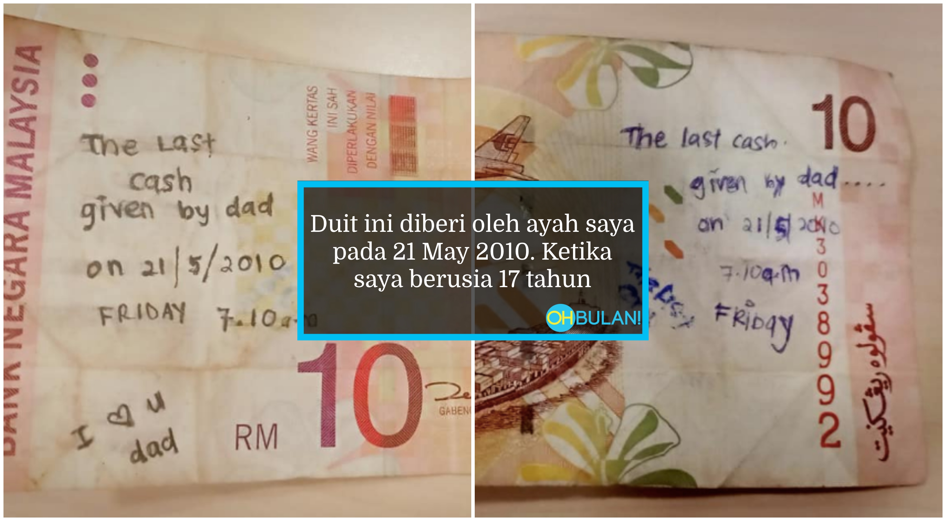 Wanita Ini Sebak Duit RM10 Pemberian ‘Terakhir’ Ayah Dipulangkan, Ini Kisahnya…