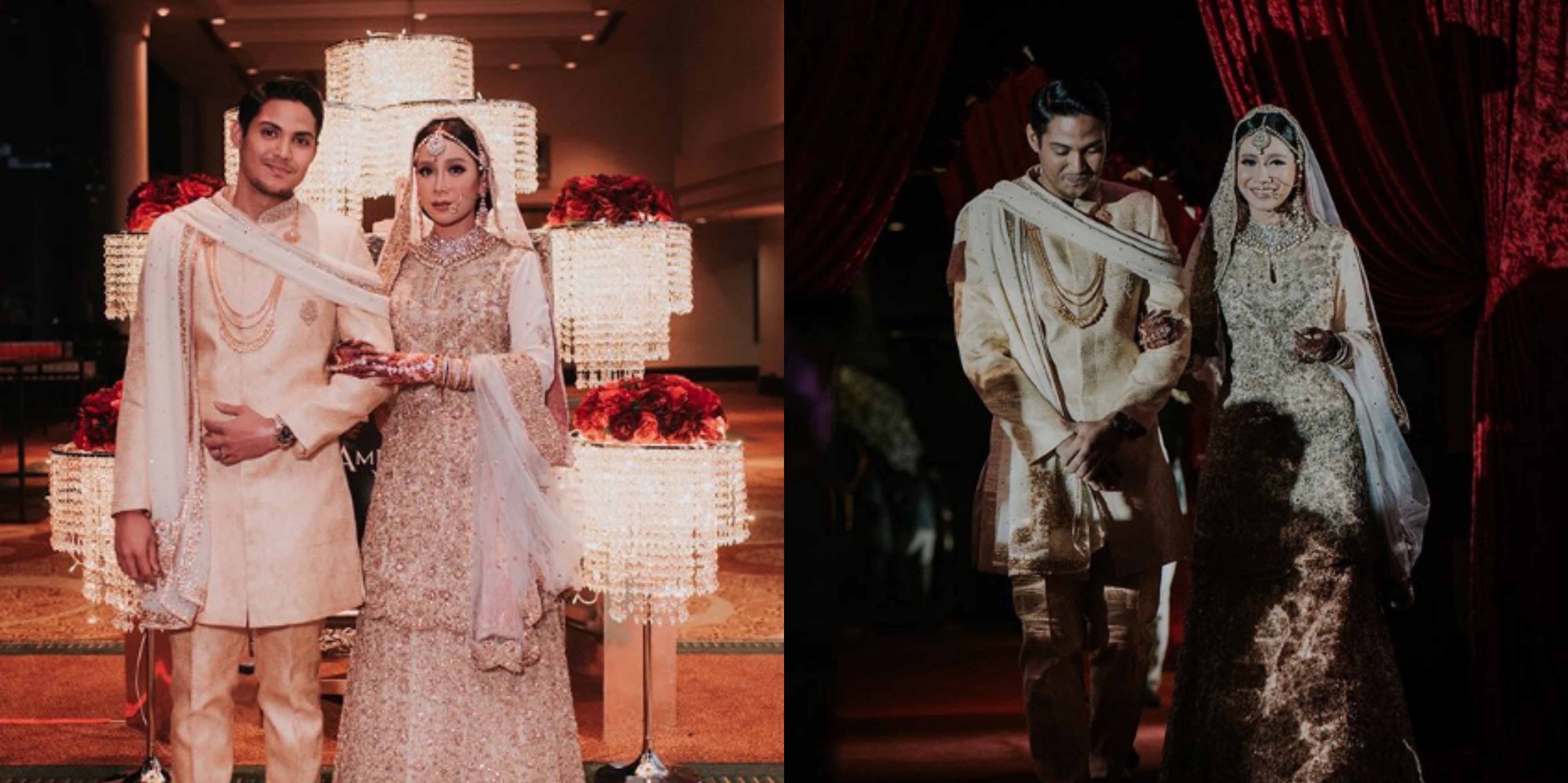 [FOTO] Persis Perkahwinan Bintang Bollywood, Majlis Resepsi Farah Nabilah & Suami Memang Lain Dari Lain!