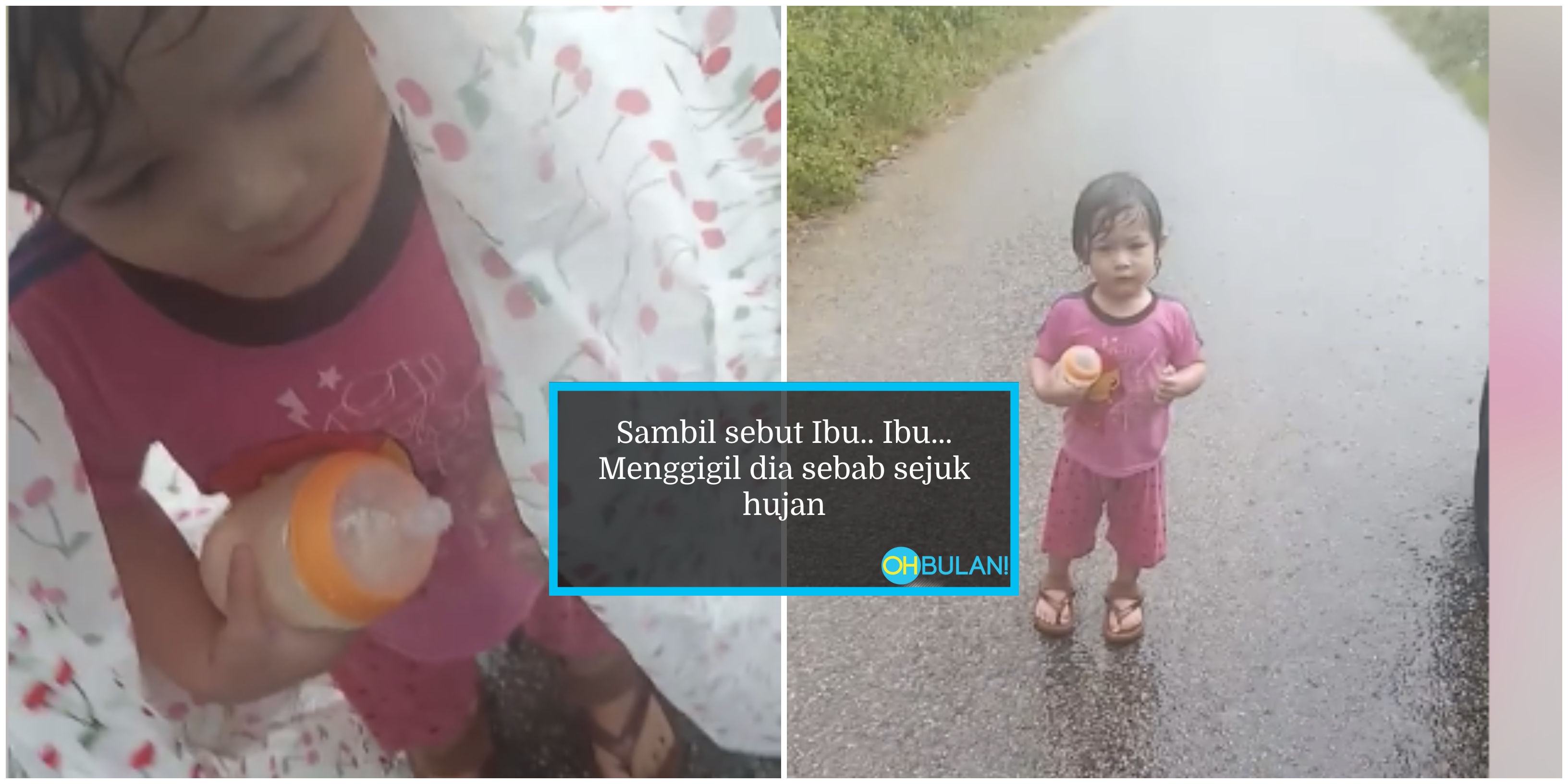 [VIDEO] Pengasuh Lalai, Kanak-Kanak ‘Terlepas’ Kesejukan Berjalan Dalam Hujan Bawa Botol Susu