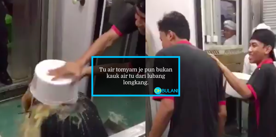 [VIDEO] Simbah Sisa Kuah Tomyam Rai Hari Terakhir Bekerja, Pekerja Restoran Kena ‘Sekolah’