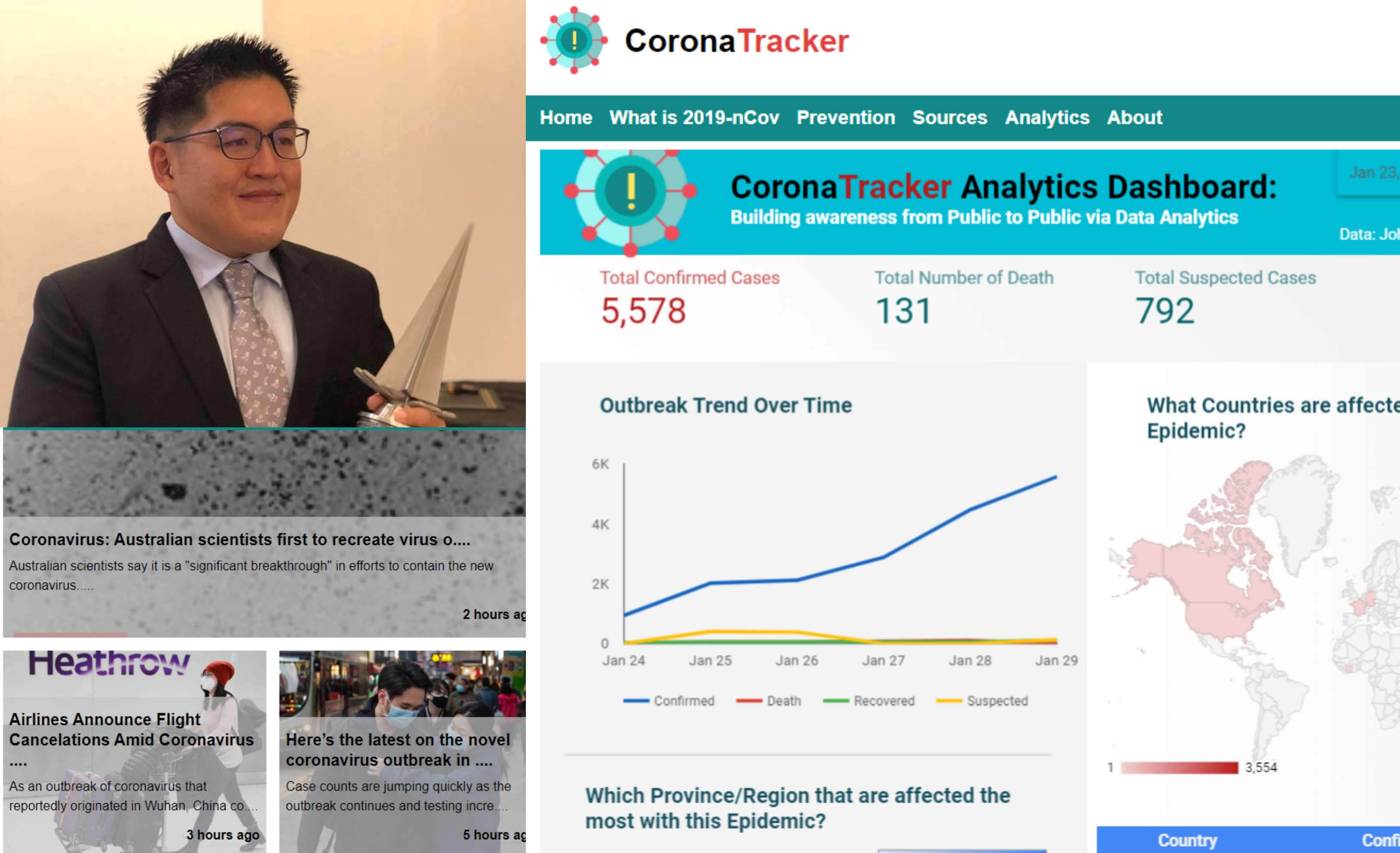 Saintis Malaysia Lancar CoronaTracker, Orang Awam Boleh Perolehi Data Terkini Wabak Dari Seluruh Dunia