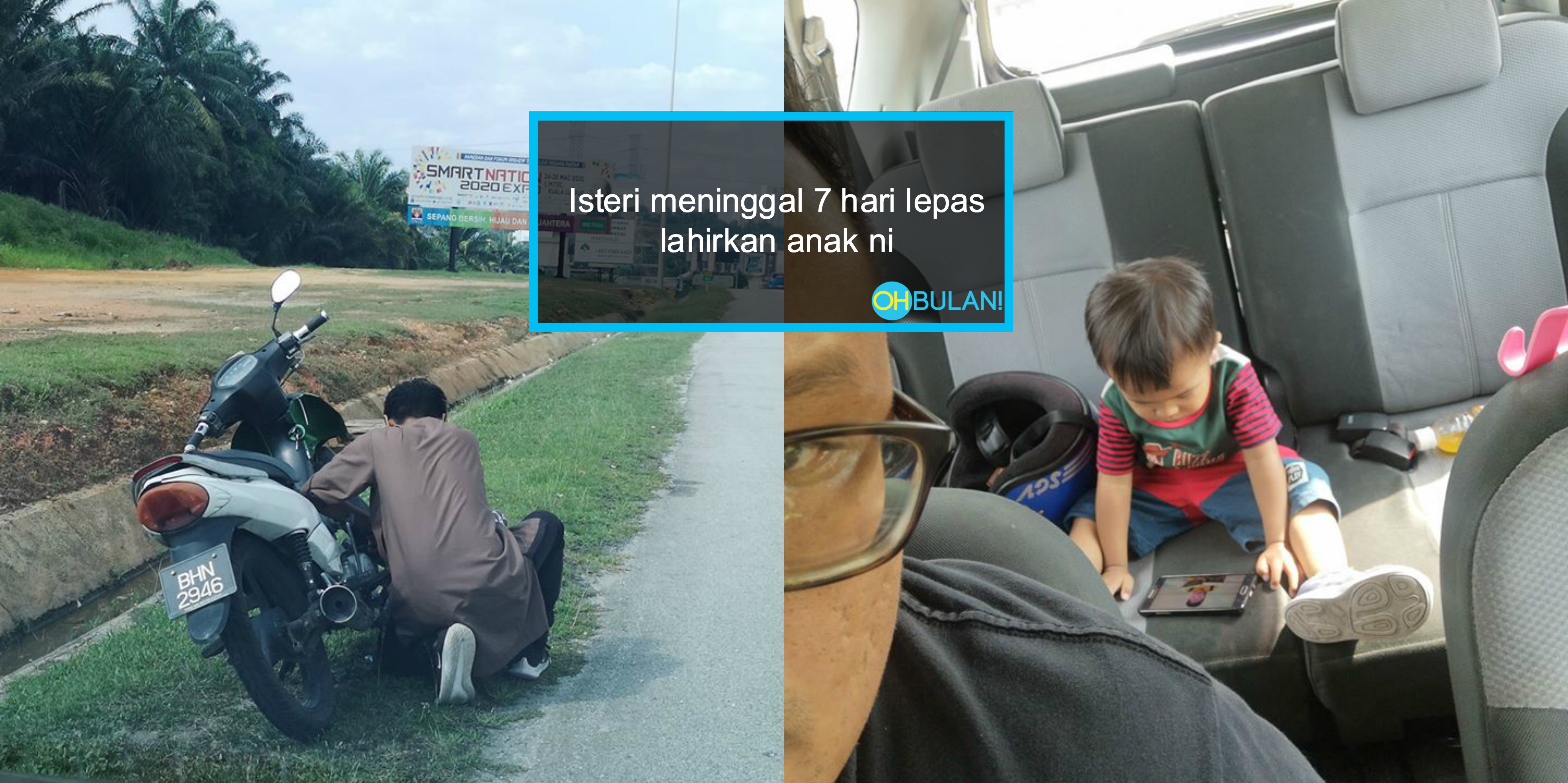 Motor Rosak Ketika Mahu Lawat Kubur Isteri Bersama Anak 2 Tahun, Kisah Lelaki Ini Undang Sebak!