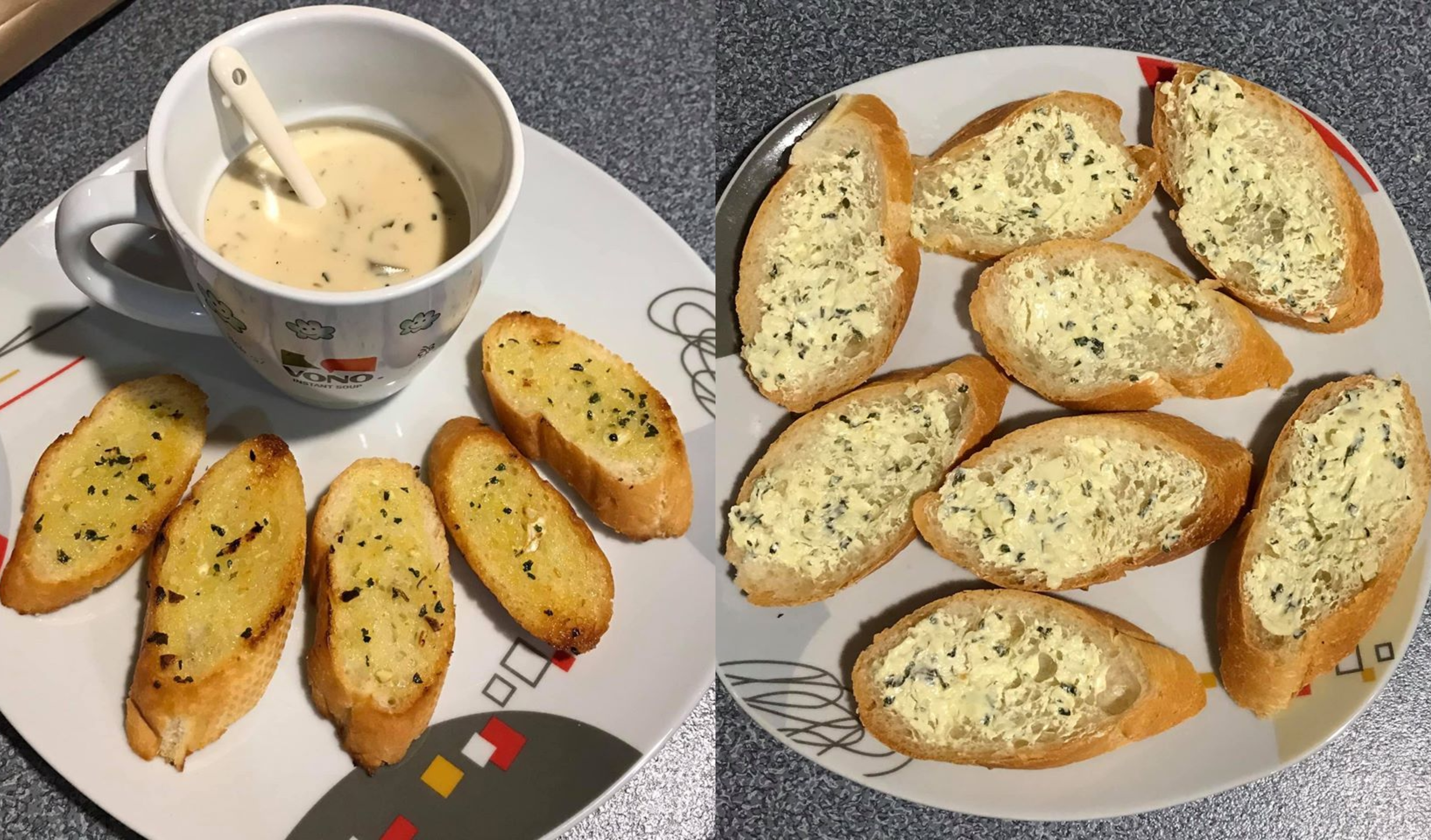 Resepi Garlic Bread dan Mushroom Soup