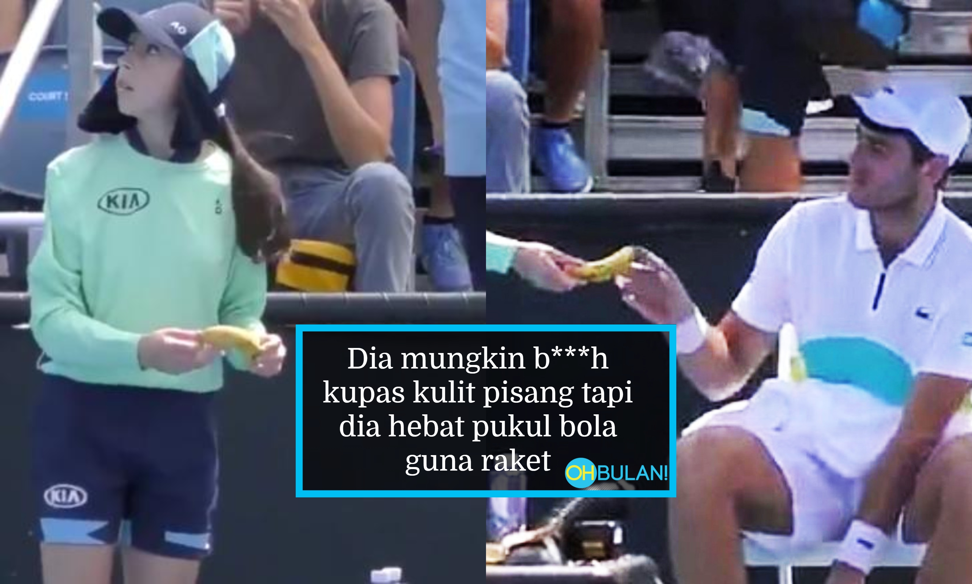 [VIDEO] Pemain Tennis Suruh Gadis Pengutip Bola Kupaskan Kulit Pisang Ditegur Pengadil