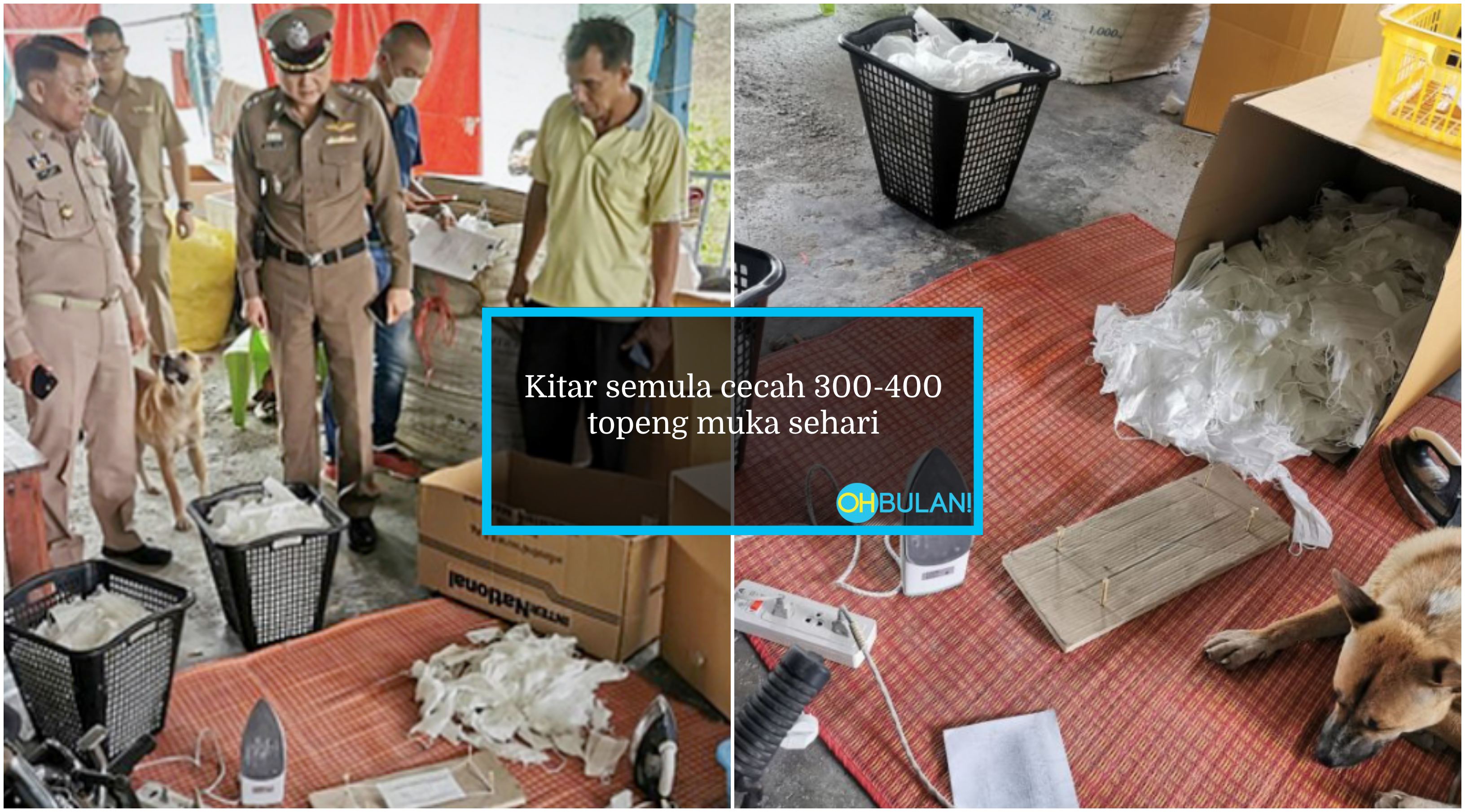 Polis Thailand Bongkar Sindiket Kitar Semula Lebih 400 ‘Mask’ Sehari