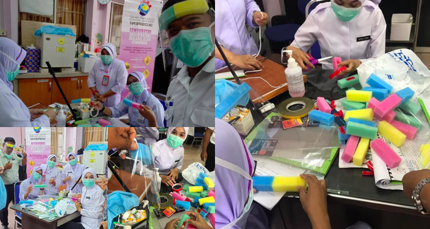 Covid-19: Kurang Stok, Petugas Perubatan Cipta Sendiri Pelindung Muka