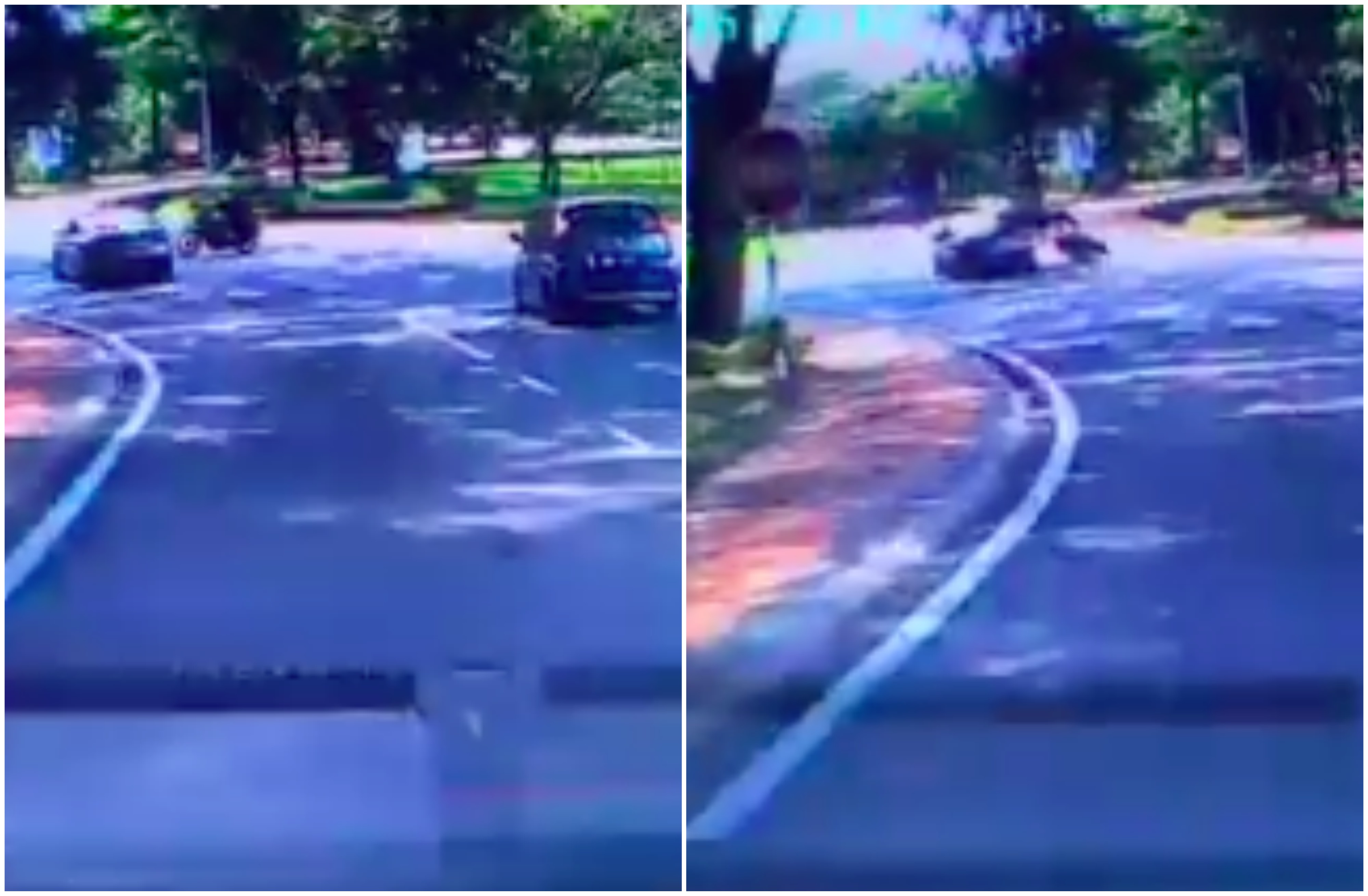 Main Redah Je Dekat Roundabout, Pemandu Kereta Biadab Langgar Penunggang Motor Dicari