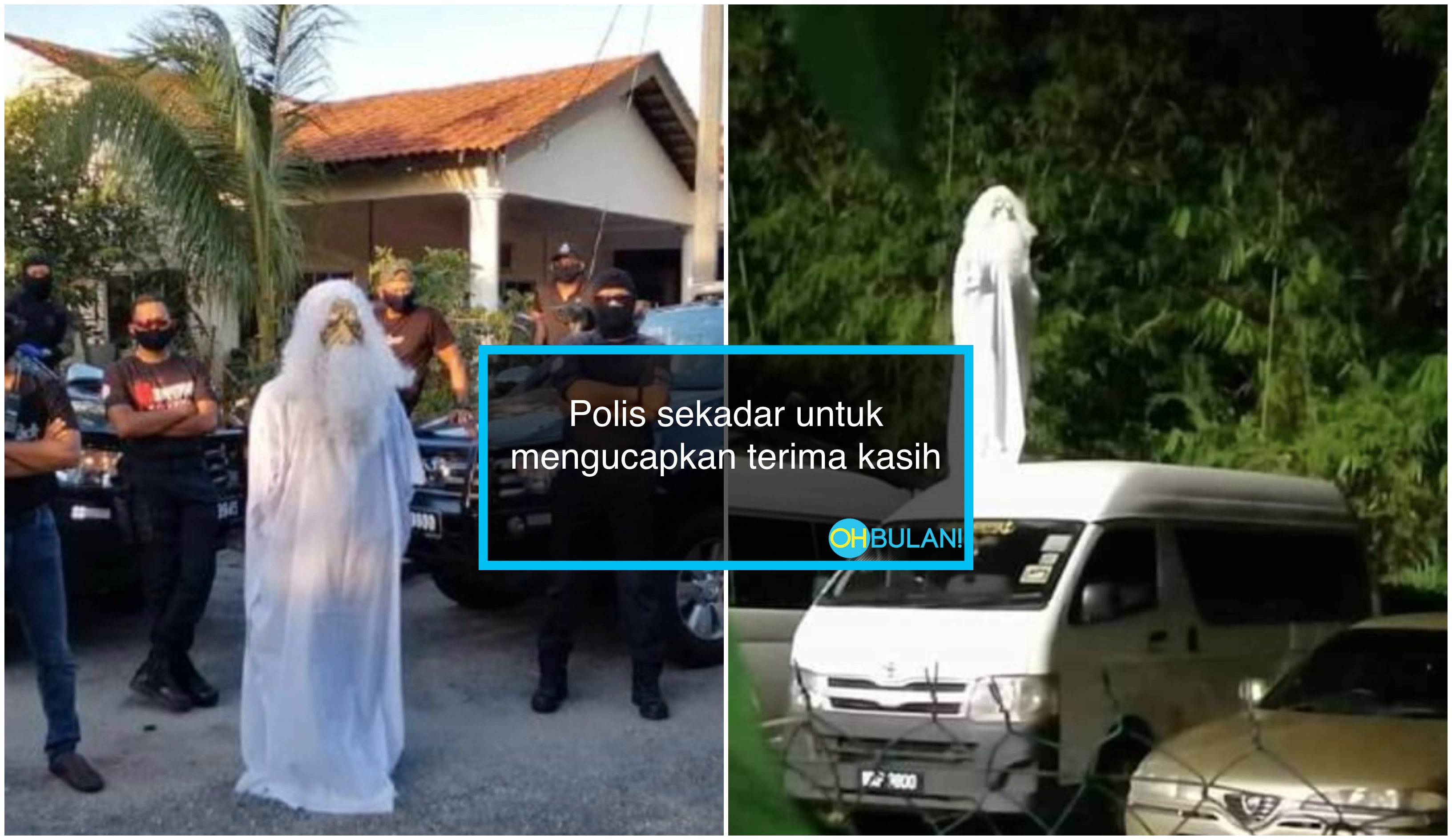 ‘Lembaga Putih’ Tolong Polis Halau Remaja Berkeliaran Semasa Perintah Kawalan Pergerakan