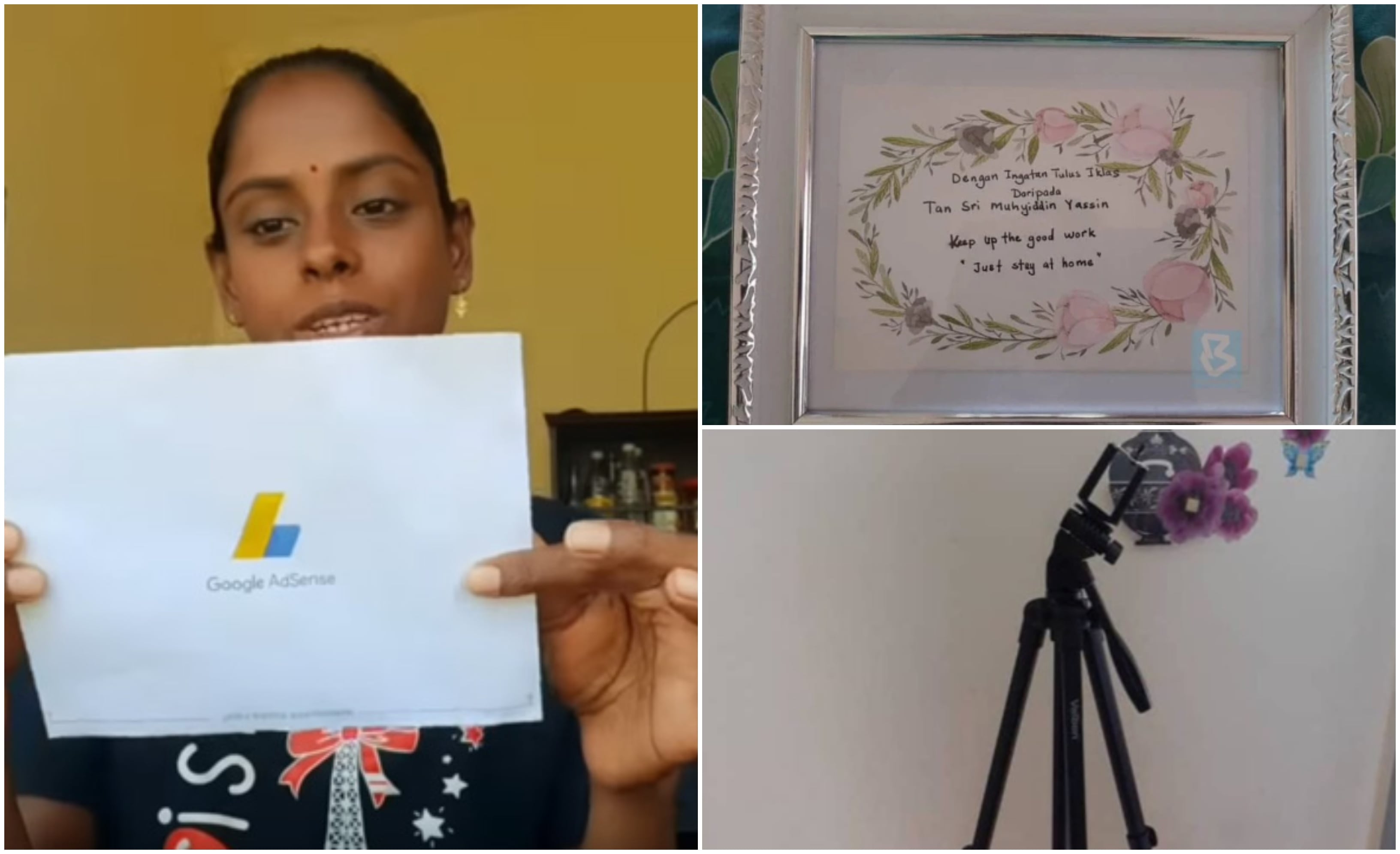Sugu Pavithra Dapat Tripod & Kad Ucapan Istimewa Dari Tan Sri Muhyiddin Yassin