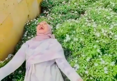 Instafamous Baring Tindih Pokok Bunga Demi Gambar Cantik Dikecam, Netizen Gesa PBT Denda
