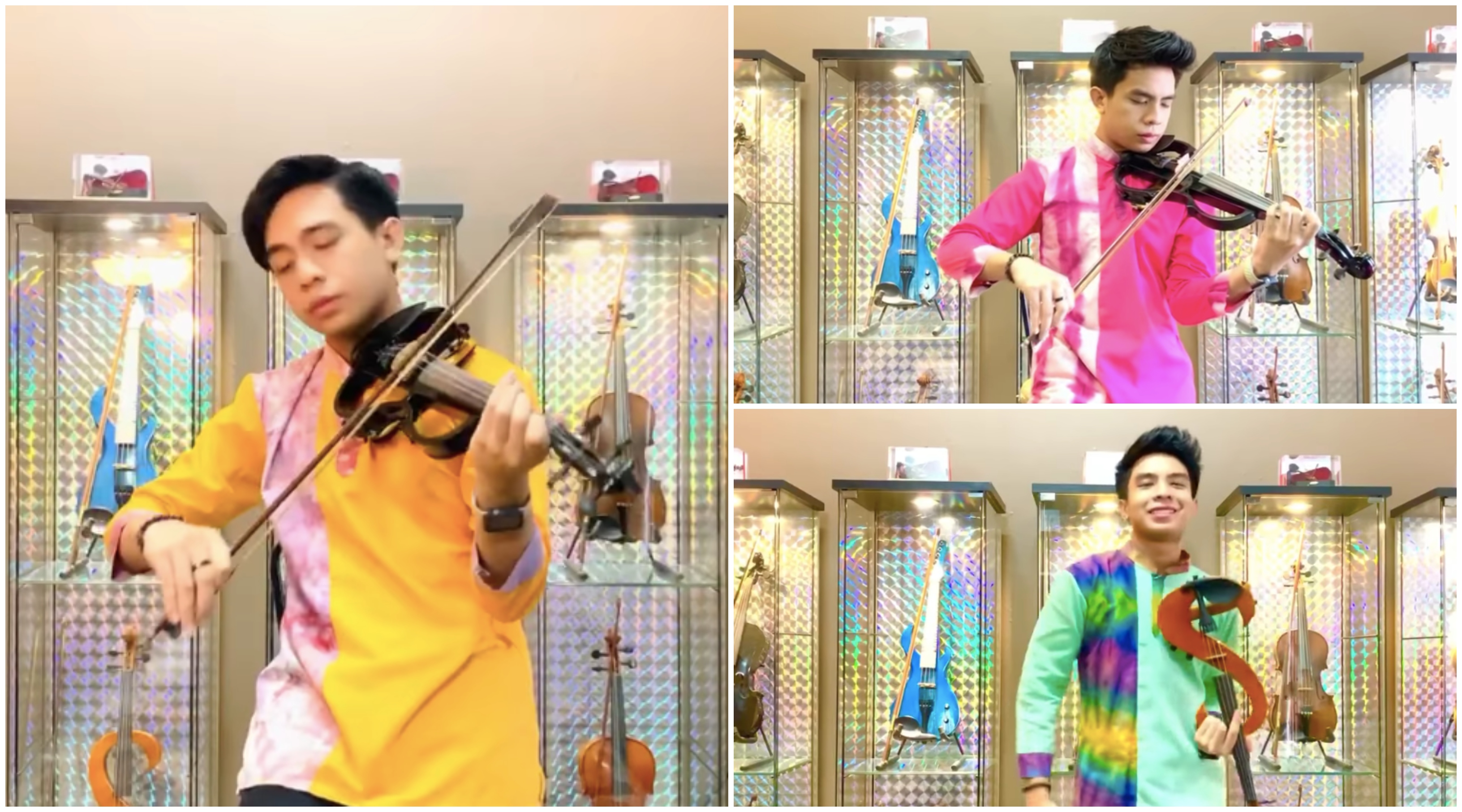 [VIDEO] Gesekan Biola Lagu Raya Pemuda Ini Tarik Perhatian Ramai.. Memang Power!