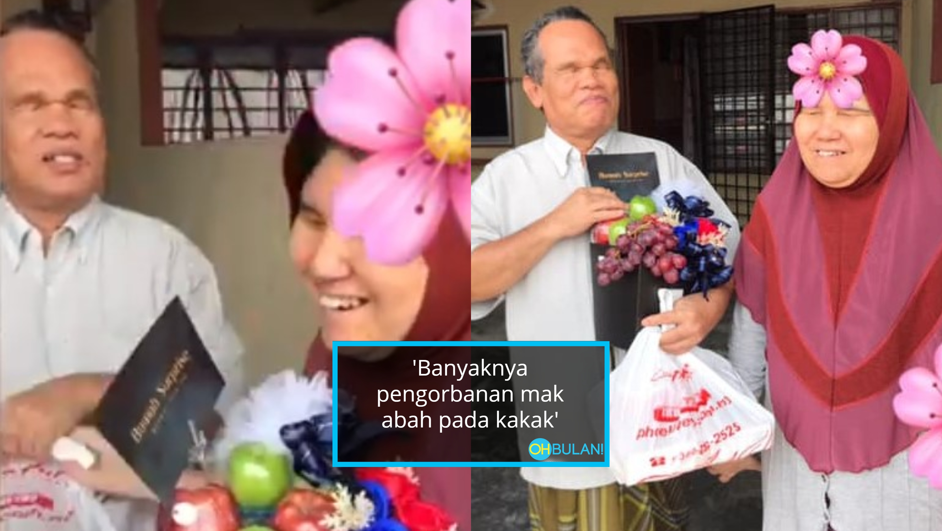 [VIDEO] Wanita Hantar Surprise Delivery Sebak, Menangis Bacakan Ucapan Anak Untuk Ibu Ayah Buta