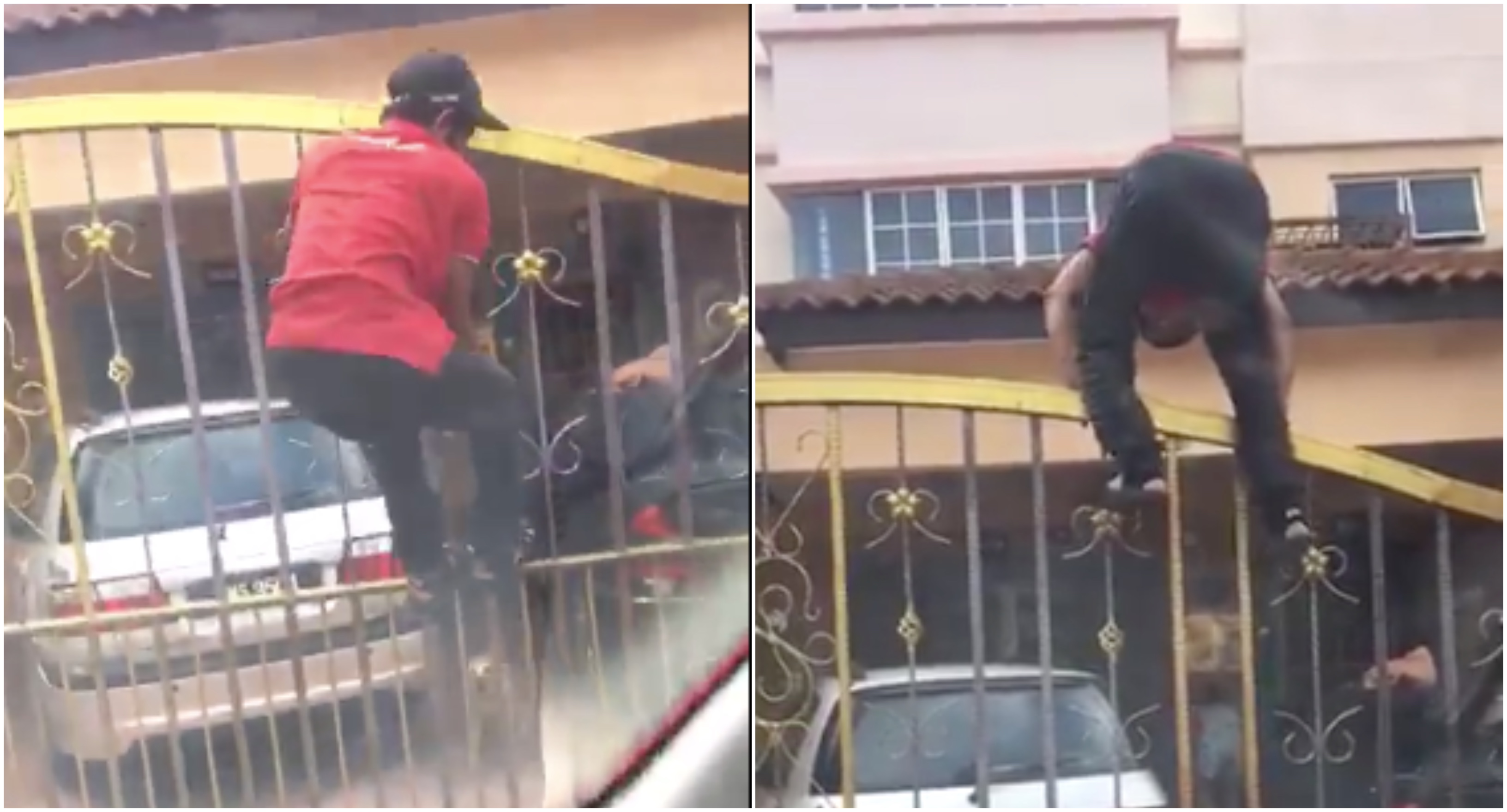 [VIDEO] Netizen Ketawa ‘Pecah Perut’ Lihat Lelaki Panjat Pagar Dikejar Anjing