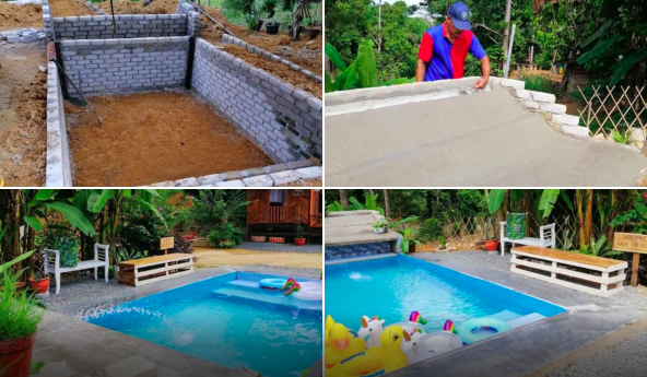 [FOTO] Kasihan Cucu Terperap PKP, Atuk Buat Kolam Renang Private Untuk Cucu!