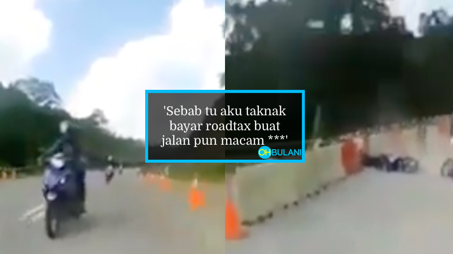 [video] Baiki Jalan Tak Ikut Sop Penunggang Motosikal