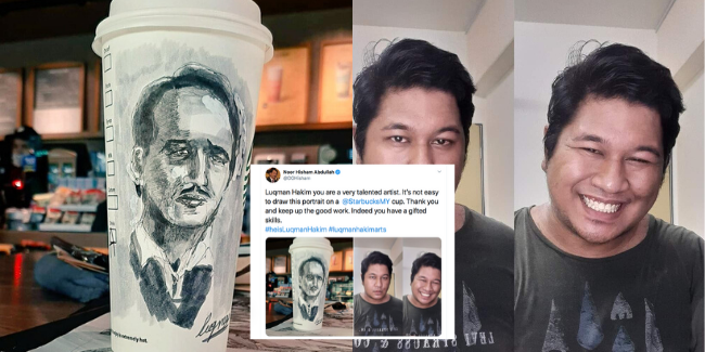 Pemuda Lukis Potret Doktor Noor Hisham Pada Cup Starbucks Tanda Penghargaan