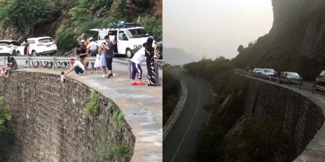 Demi Sekeping Gambar, Bapa Gila Sanggup Letak Anak Tergantung Tepi Tebing Curam