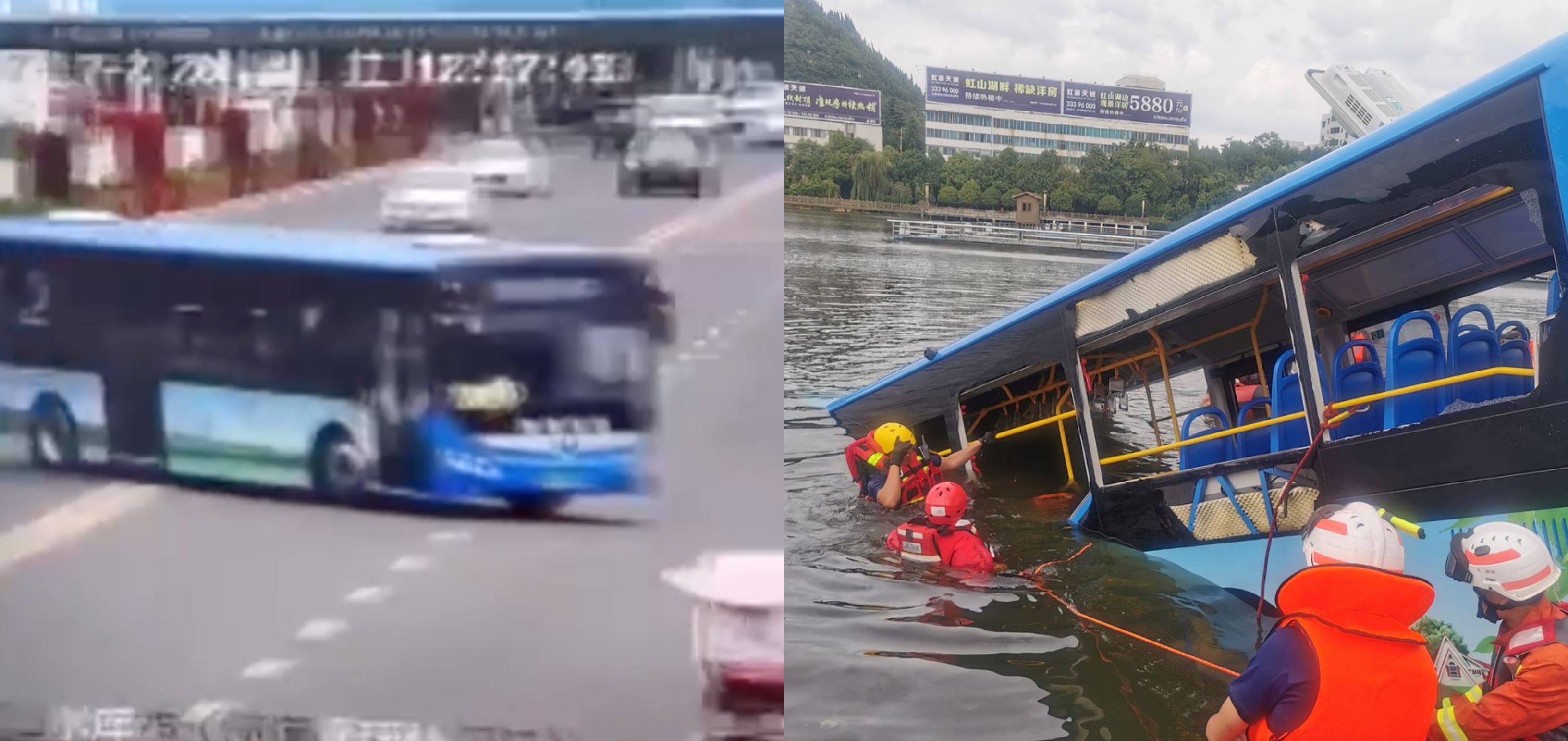 [VIDEO] Bas Bawa Pelajar Terjunam Ke Dalam Tasik, 21 Orang Maut