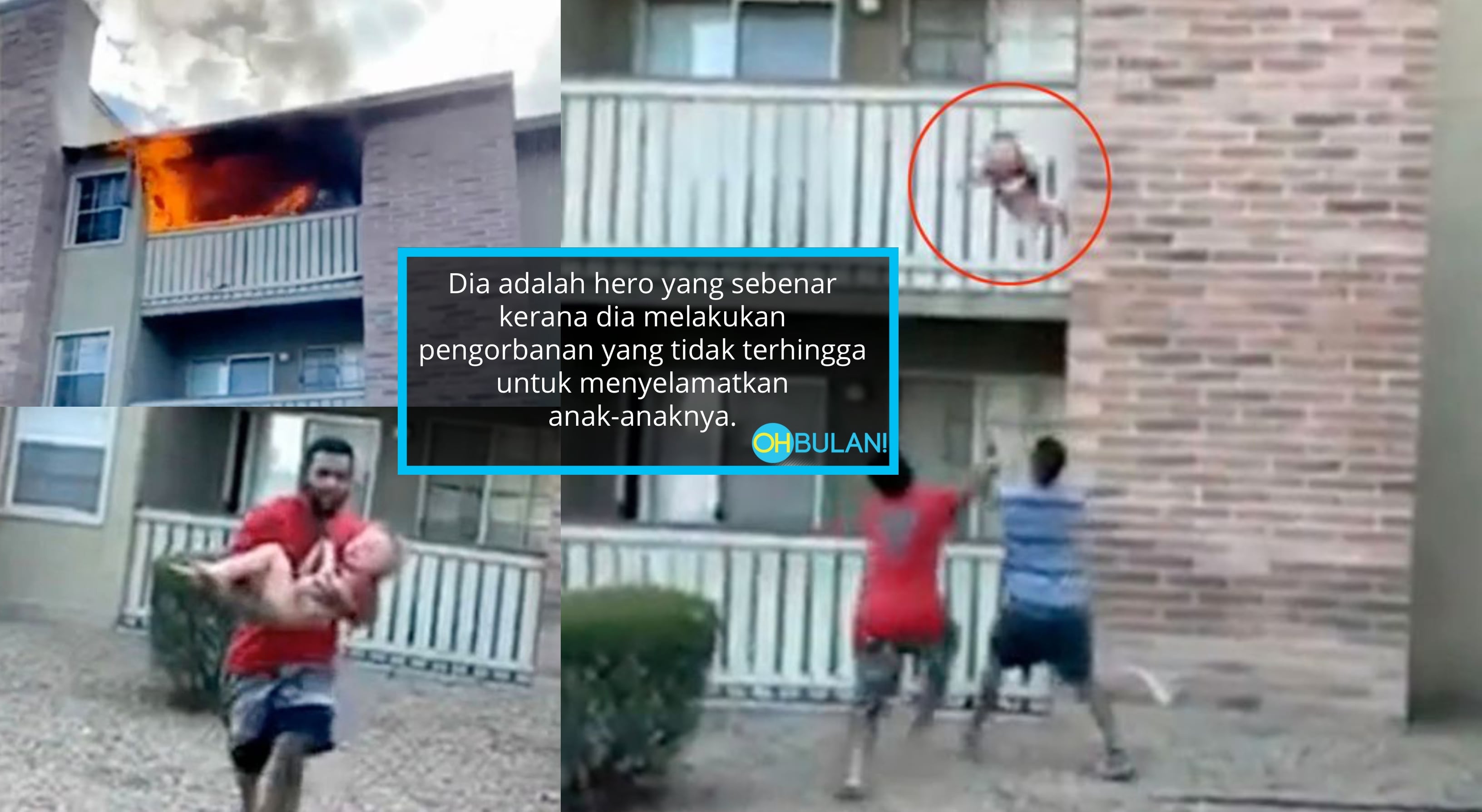 [VIDEO] Detik Cemas Ibu Campak Anak Daripada Pangsapuri Terbakar Selamat Disambut ‘Hero’
