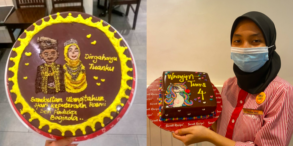 [FOTO] Pamer Bakat Melukis Atas Kek Yang Ditempah Pelanggan, Kreativiti Gadis Ini Terima Pujian