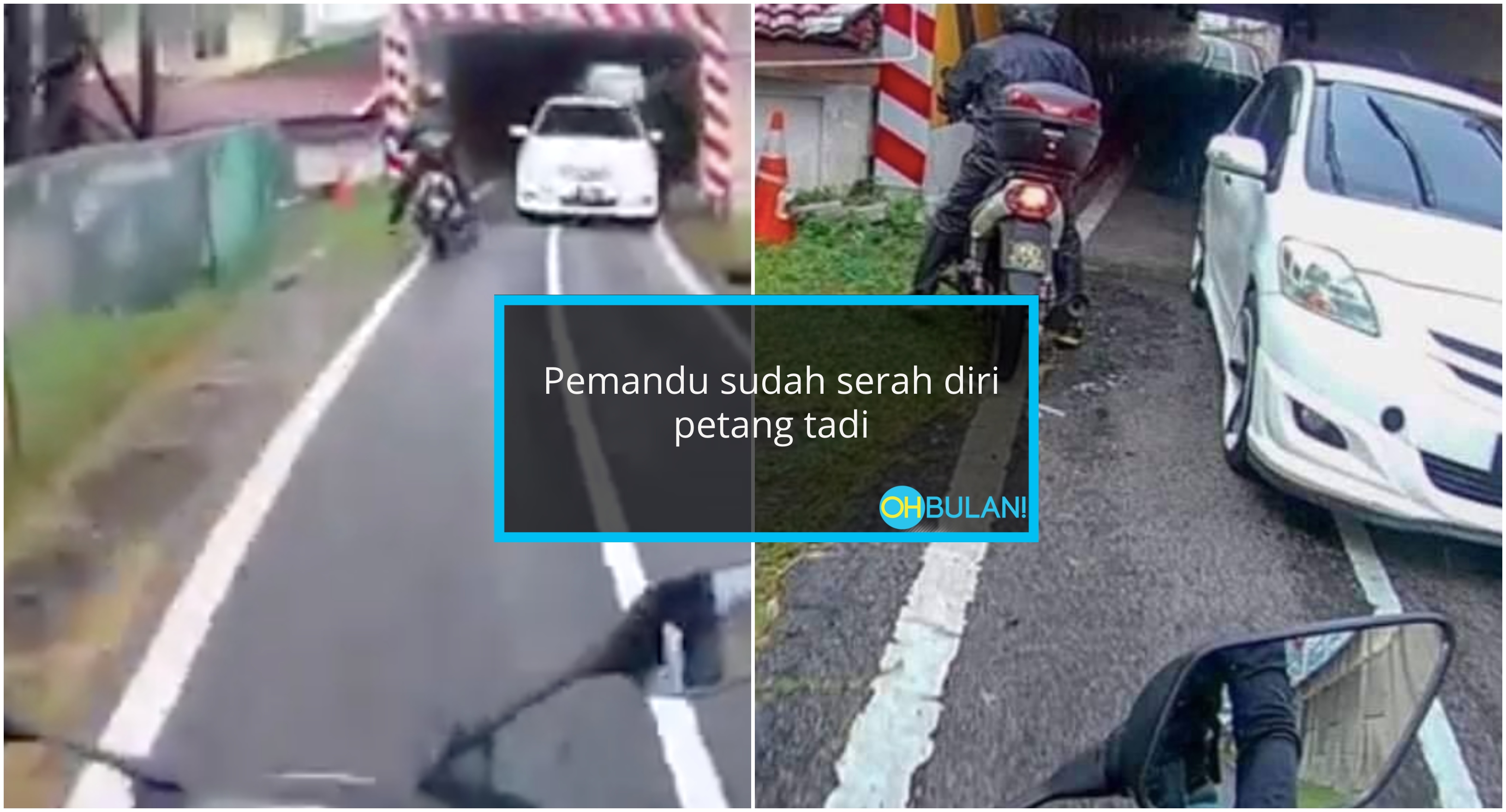 Pemandu Vios Putih Serah Diri, Dakwa ‘Ikut’ Waze Punca Masuk Lorong Motosikal
