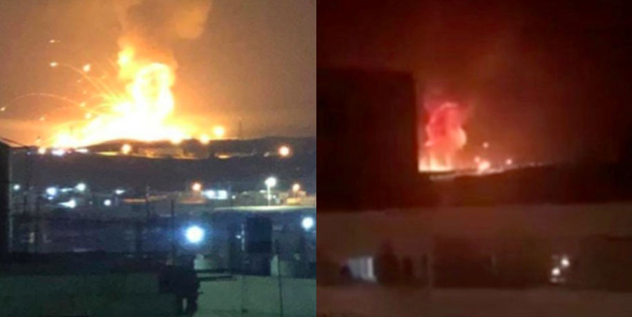 [VIDEO] Api Marak Bakar Gudang Tentera Jordan, Letupan Boleh Dengar Sejauh 30KM