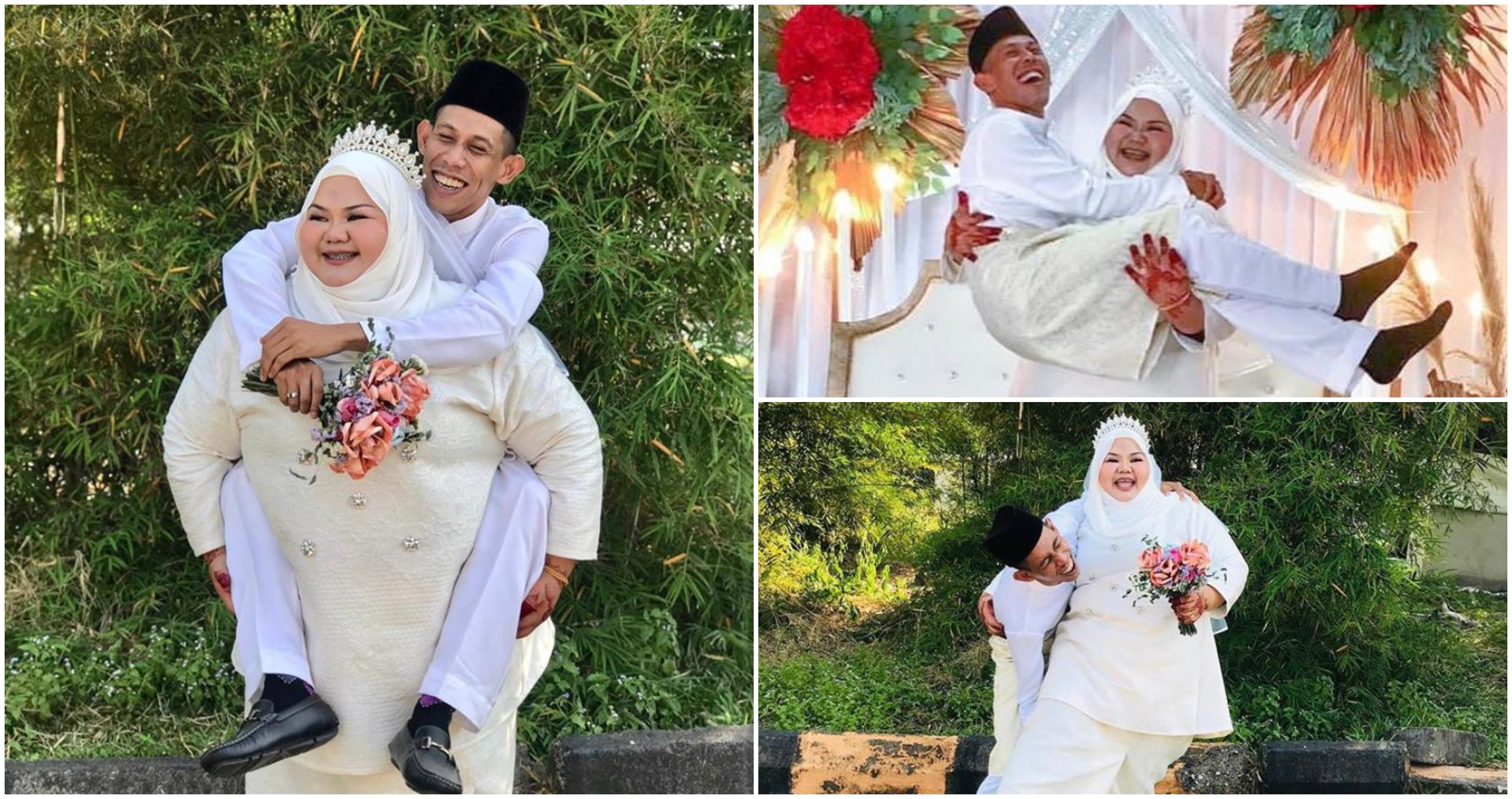 ‘Dia Tak Kisah Badan Gempal’ – Viral Foto Dukung Suami, Pengantin Kongsi Kisah Percintaan
