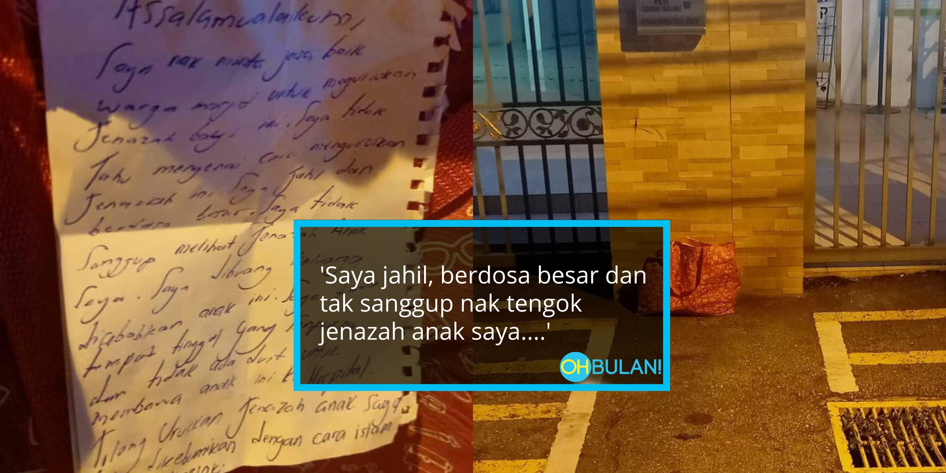 ‘Tolong Uruskan Anak Saya’ – Polis Tangkap Pasangan Tinggal Mayat Anak Depan Masjid