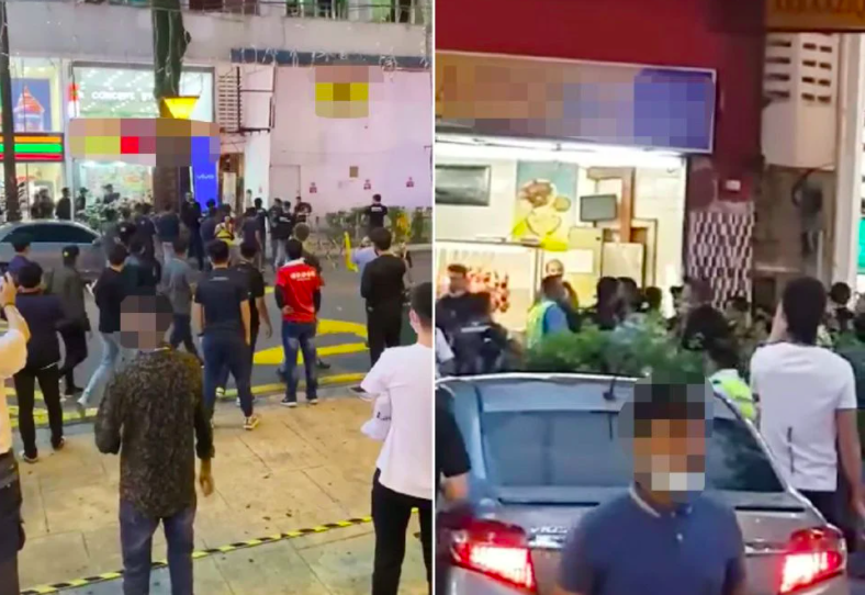 [VIDEO] Padah Bergaduh Rebut Pelanggan Di Tempat Awam, 42 Individu Ditahan Polis