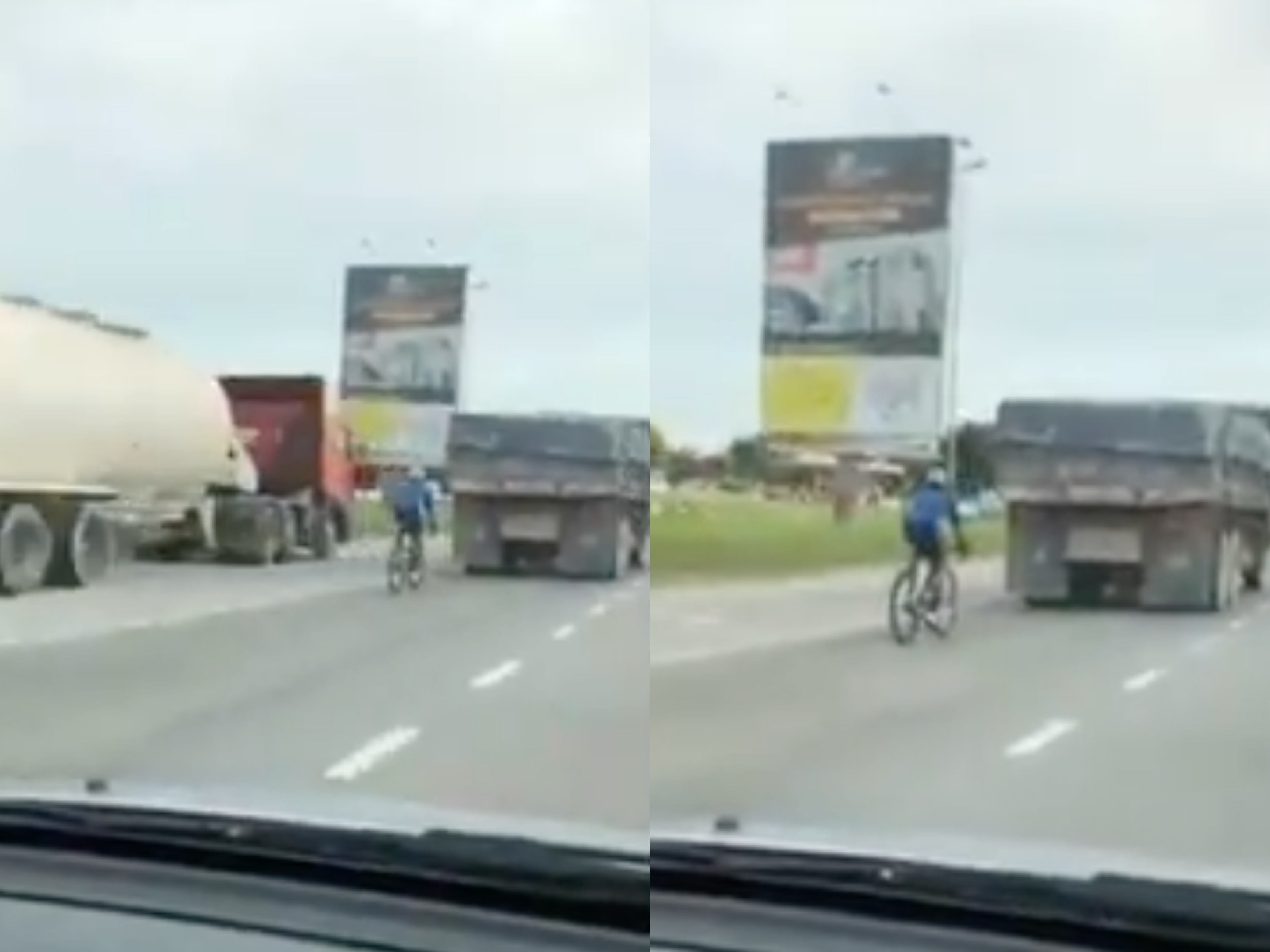 [VIDEO] Selamba Kayuh Belakang Lori, Aksi Bahaya Penunggang Basikal Cetus Bimbang