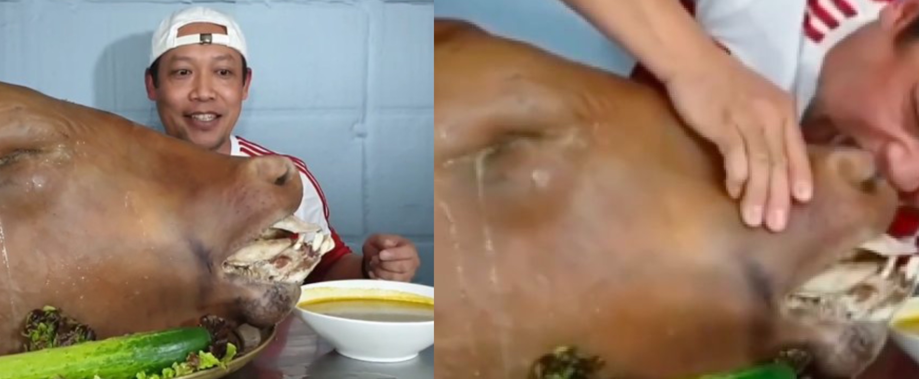 Mukbang Makan Kepala Lembu Tanpa Buang Kulit, Bikin Netizen Loya