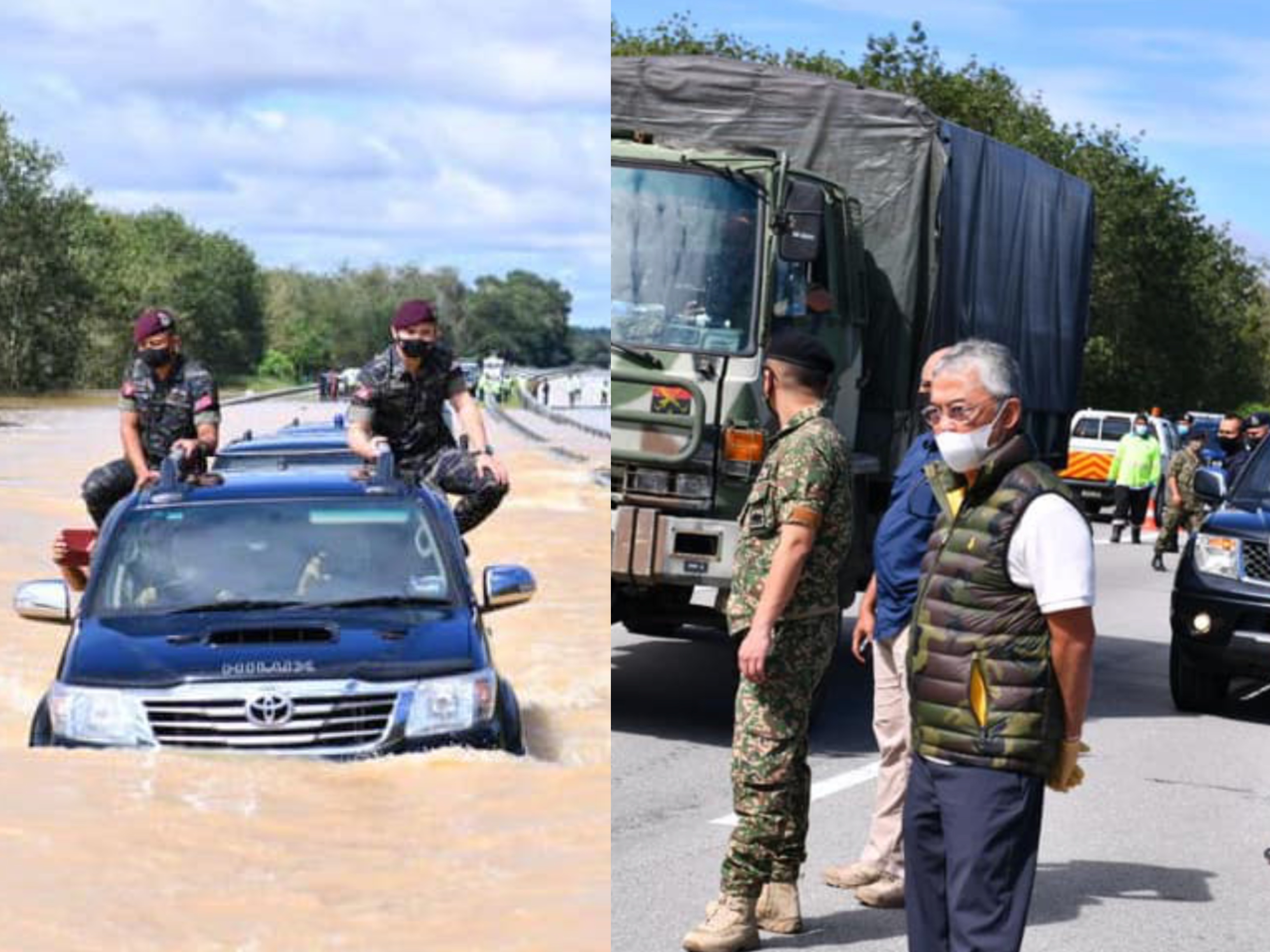 Agong Pandu Kereta Redah Banjir, Lawat Mangsa Banjir Di Pahang