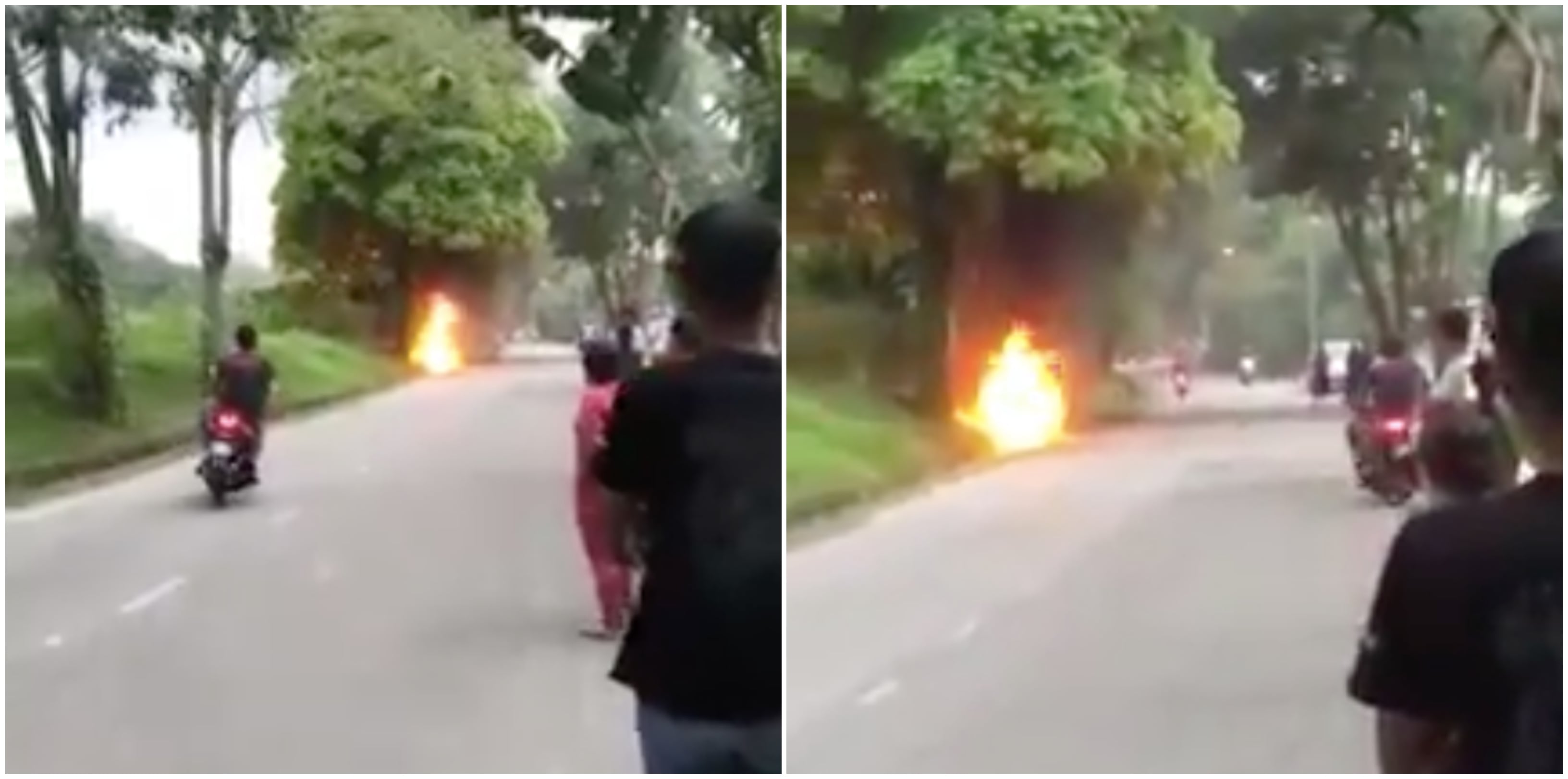 [VIDEO] Sebab Bunyi Bising & Berlumba, Motosikal Remaja Ini Dibakar
