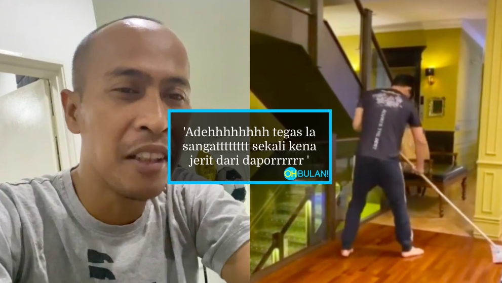 Konon Tegas Jadi Suami, Tak Buat Kerja Rumah, Netizen Pecah Perut Achey ‘Kantoikan’ Hairul Azreen Mop Lantai