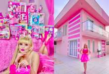 Obses Dengan Warna Pink, Wanita Ini Hidup Macam Barbie..Rumah, Swimming Pool Pun Pink!