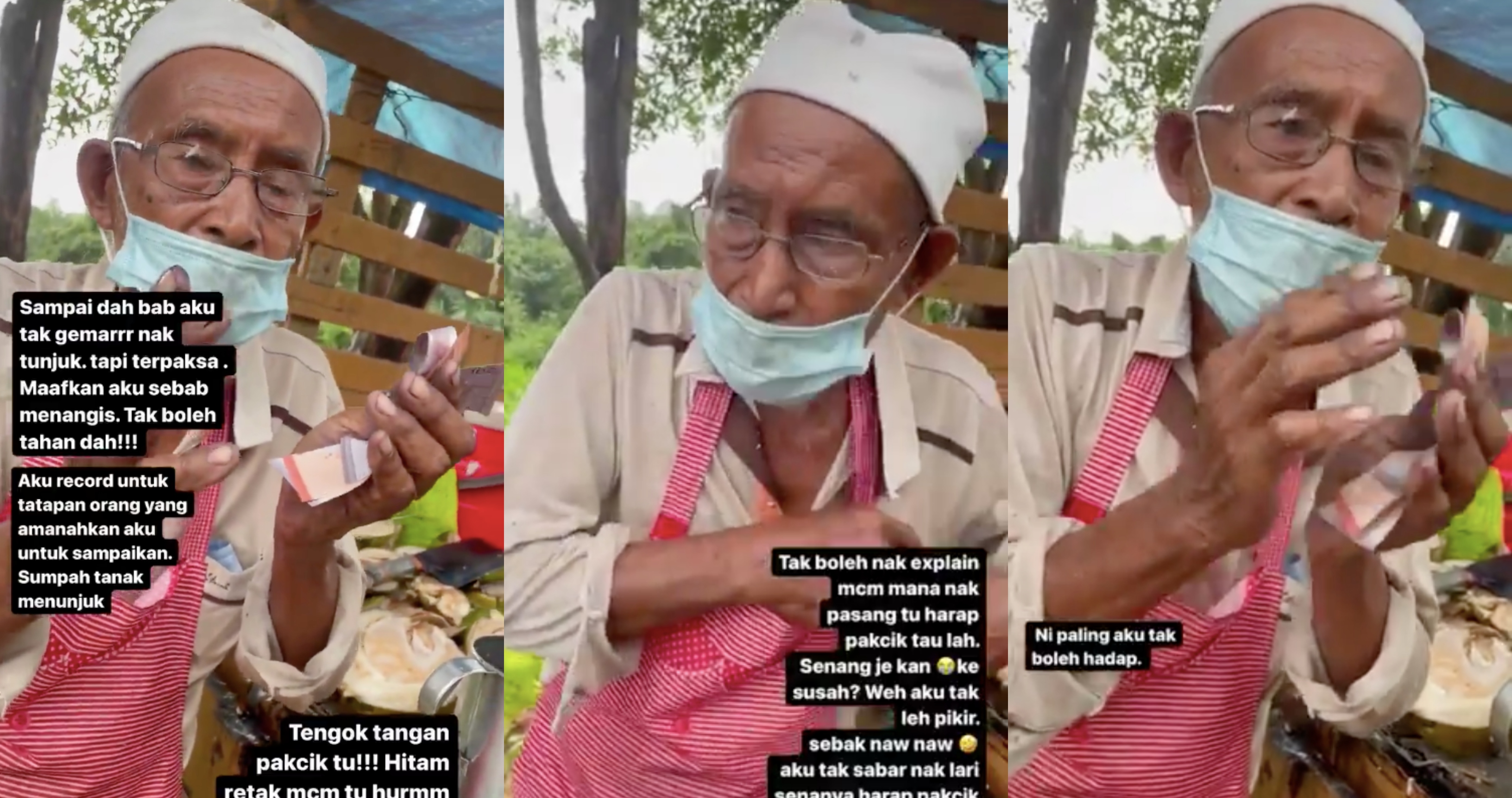‘Pakcik Meniaga Dekat Sini Jual Air Kelapa, Isteri Kat Rumah Jaga Cucu…’