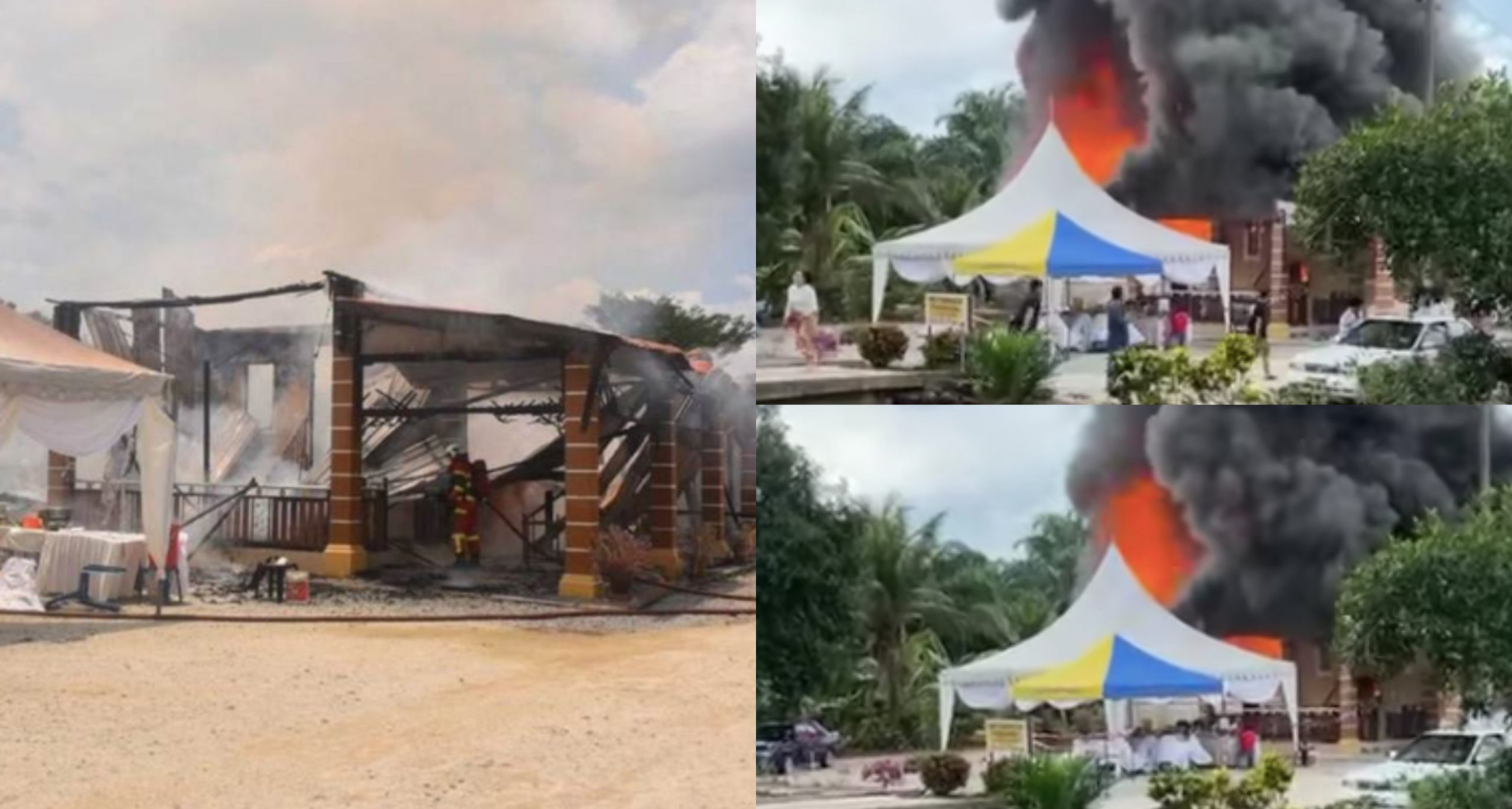 Rumah Terbakar Sejam Sebelum Majlis, Gadis Nekad Teruskan Pertunangan