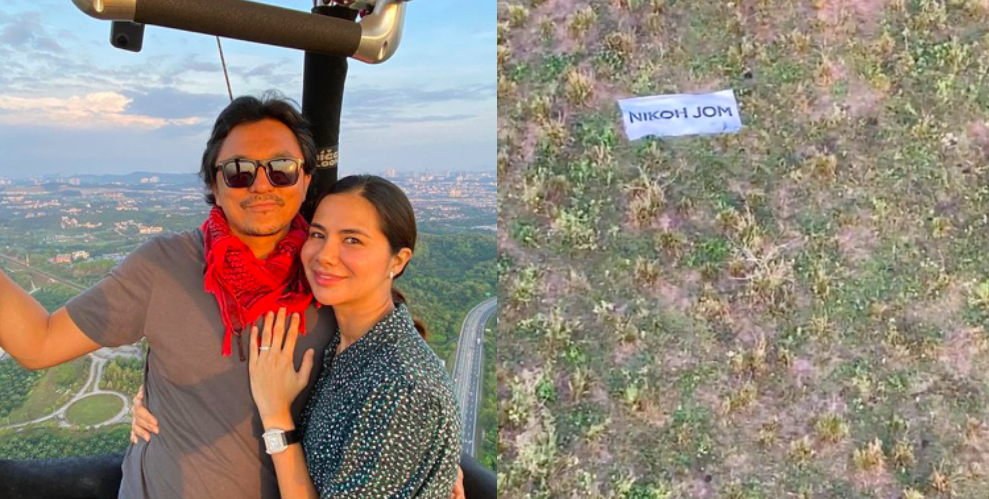 Video Romantis Engku Emran Lamar Noor Nabila Atas Belon Panas, ‘Nikoh Jom’!