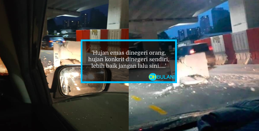Bongkah Konkrit Pula Jatuh Di MRR2, Pengguna Jalan Raya Kini ‘Trauma’