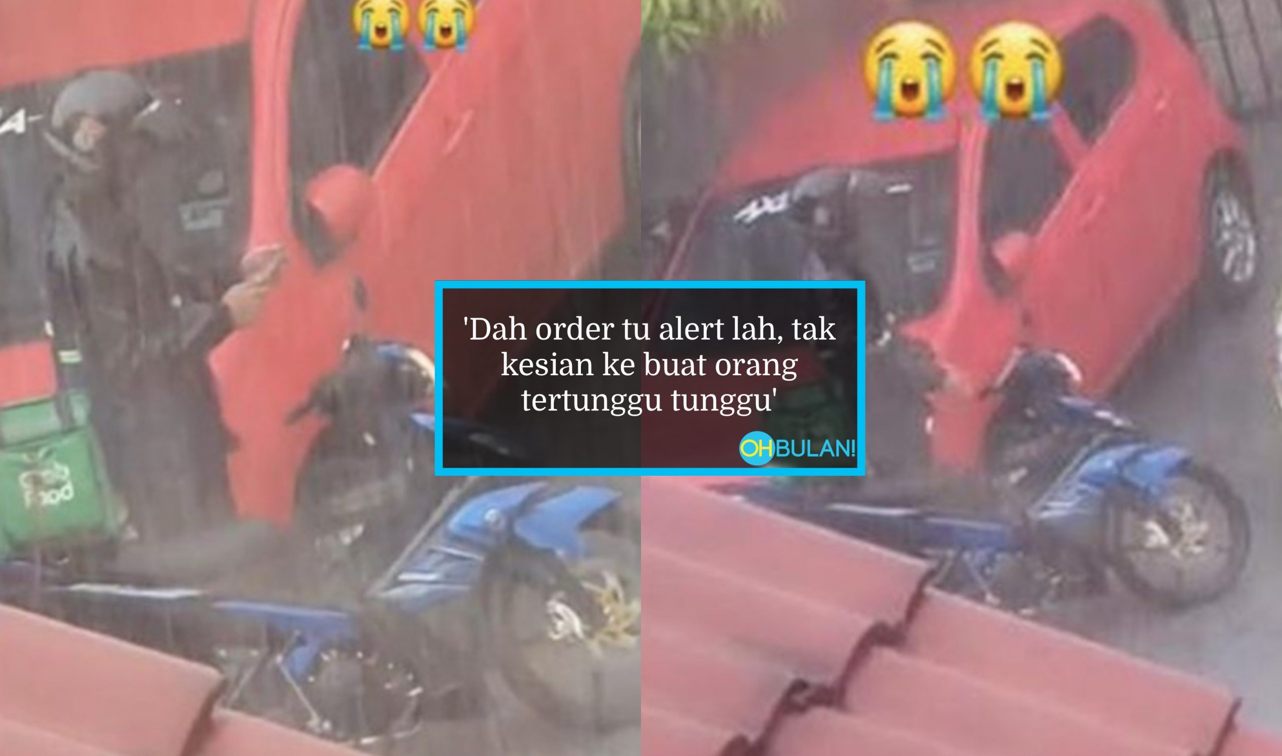 [VIDEO] Dah Order Makanan Tapi Tak Peka! Netizen Bengang Pelanggan ‘Biarkan’ Rider Basah Kuyup Kena Hujan