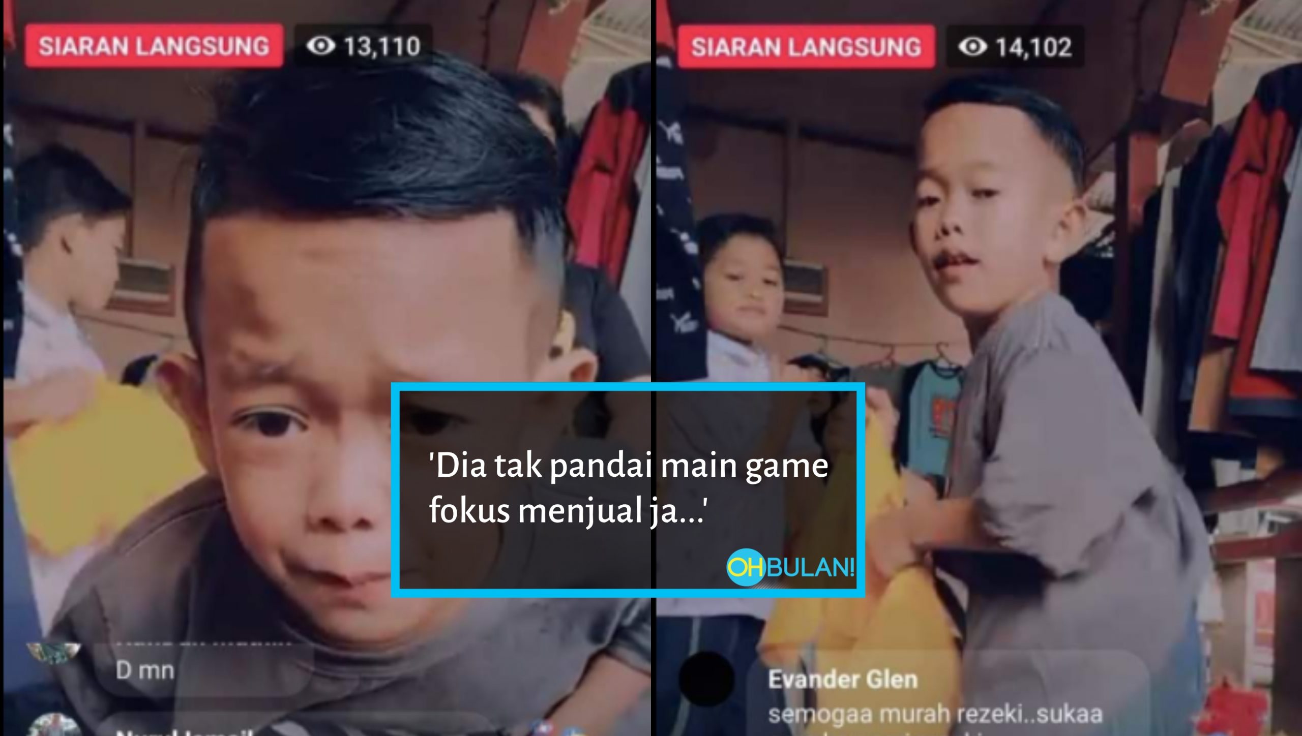 14 Ribu Orang Tonton Aksi Kanak-Kanak Jual Baju Di FB Live, Memang Pandai Berniaga Sungguh!