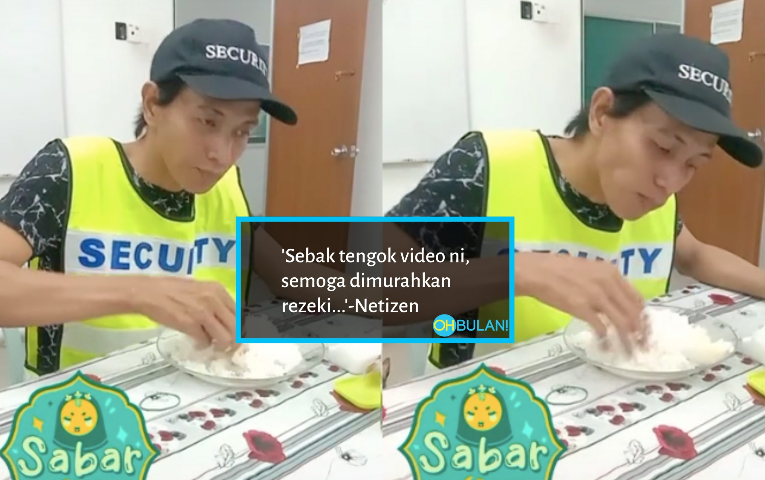 Makan Nasi ‘Lauk’ Garam, Netizen Tersentuh Lihat Menu Pengawal Keselamatan Ini