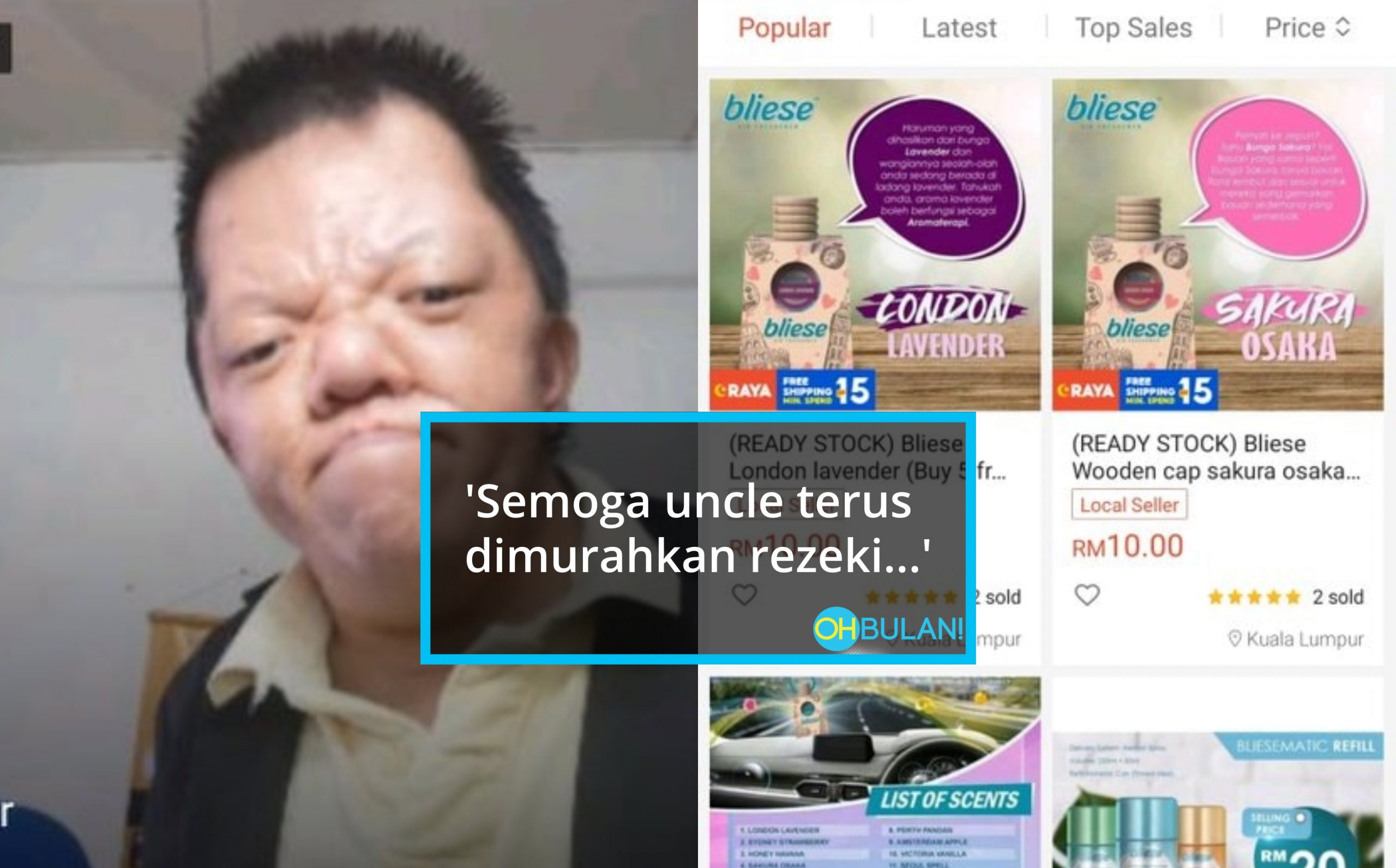 Viral Kisah Uncle OKU Jual Pewangi Di Shopee, Netizen Pakat ‘Borong’ & Pengikut Naik Sampai 12 Ribu!