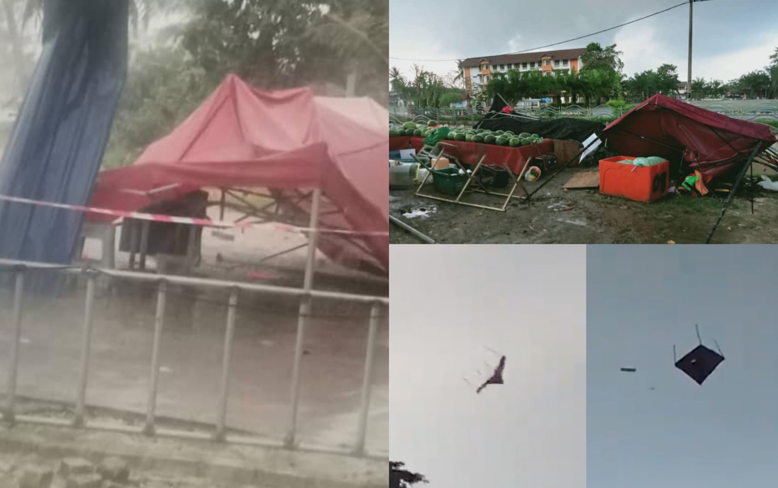 [VIDEO] Dugaan Ramadan, Khemah Bazaar Terbang Tinggi Macam Wau
