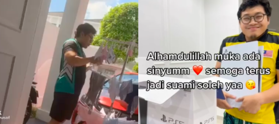 Selalu Tolong Isteri Buat Kerja Rumah, Suami Menangis ‘Terharu’ Isteri Hadiahkan PS5
