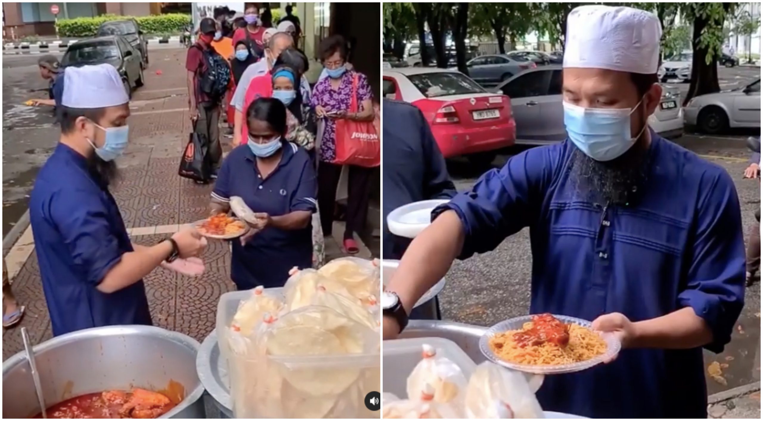 Ebit Lew ‘Angkut’ Periuk Bazar Ramadan, Jamu Gelandangan Makan Nasi Briyani Untuk Berbuka