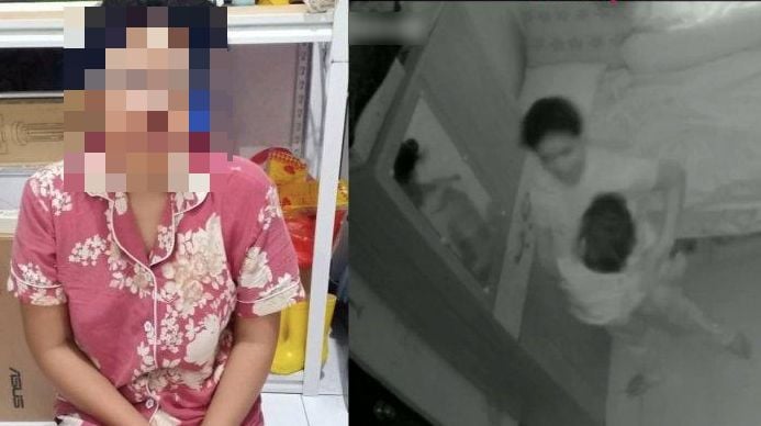 Pengasuh Kejam, Nyanyi Sambil Cekik & Dera Kanak-Kanak 2 Tahun, Kantoi Bila Si Ibu Tengok CCTV…