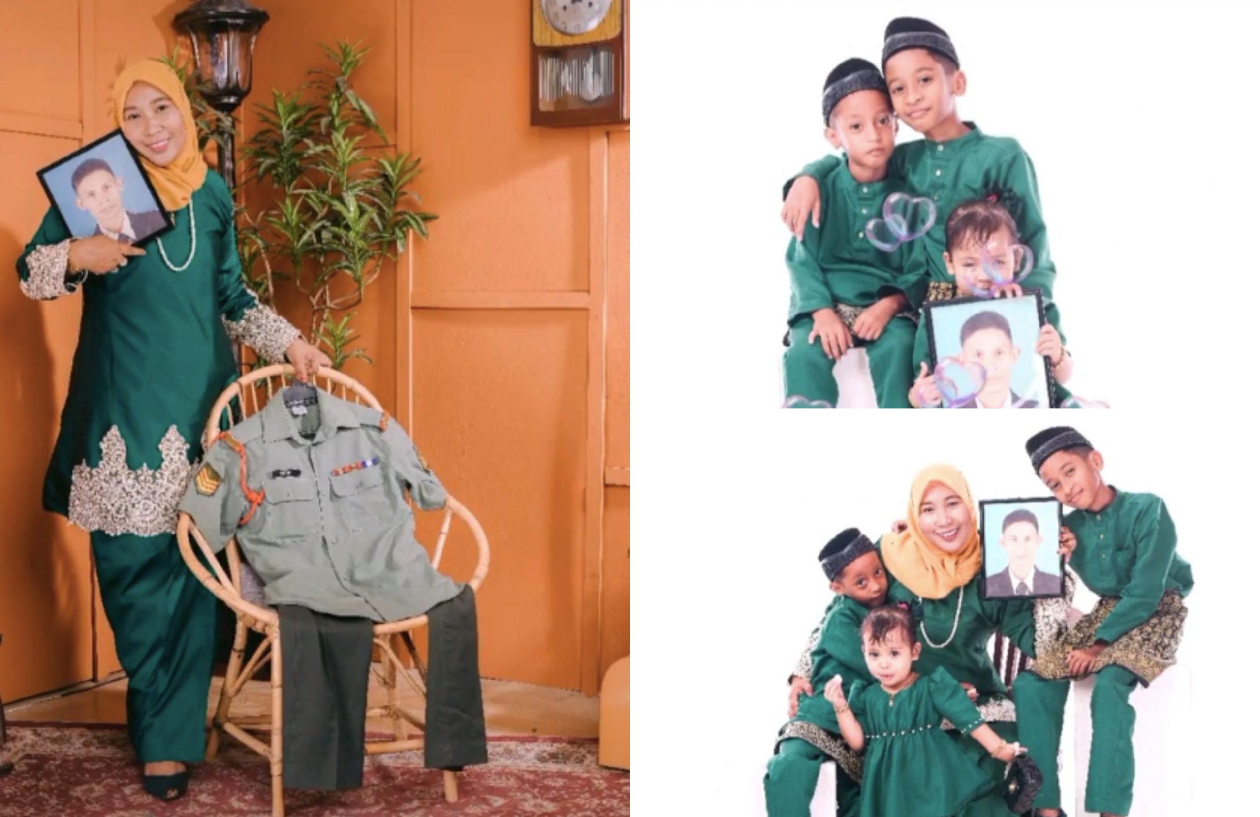 [VIDEO] Bawa Gambar, Baju Arwah Suami Photoshoot Gambar Raya Family