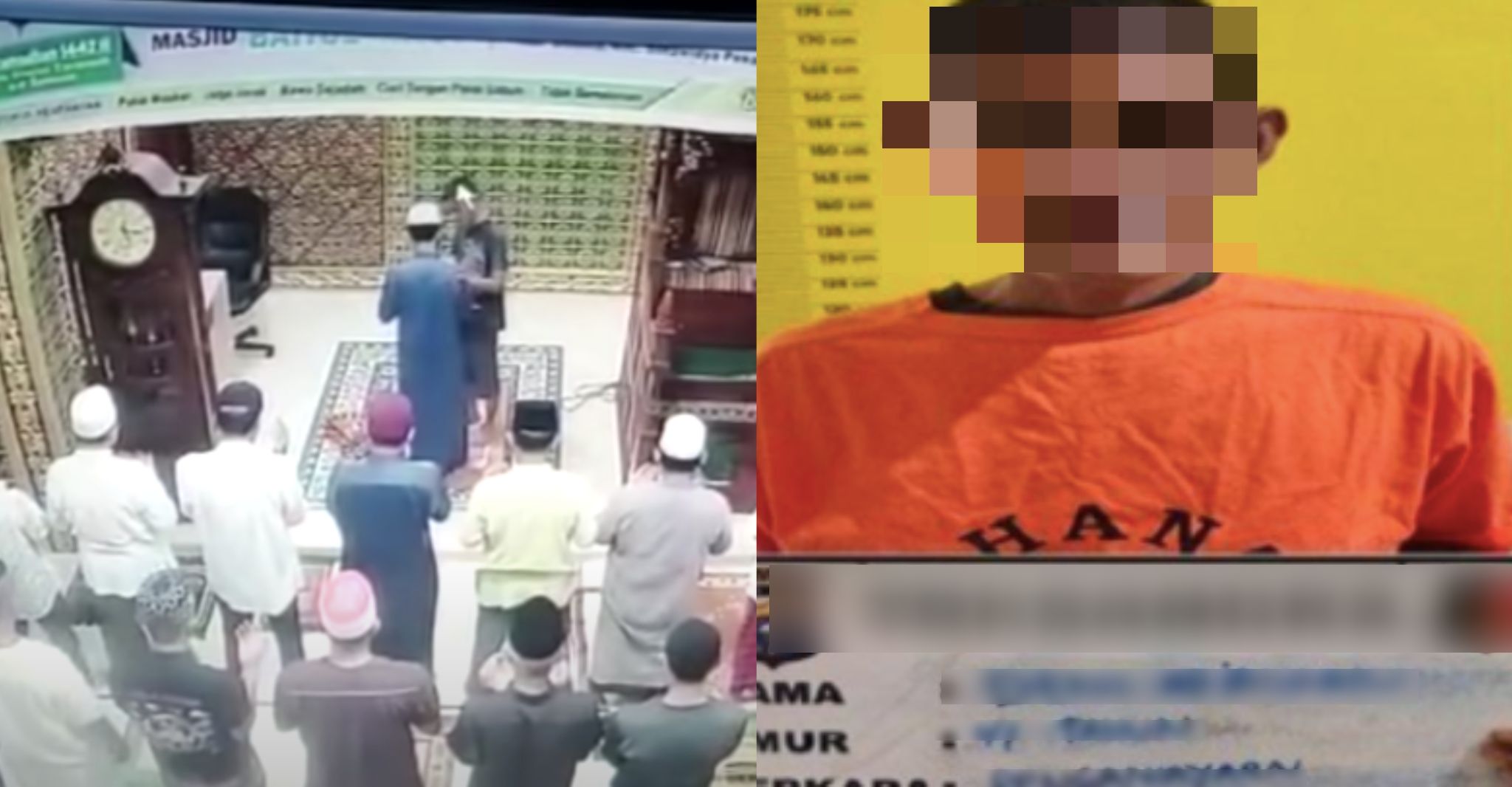 Lelaki Kurang Siuman Tampar Imam Tengah Baca Doa Qunut