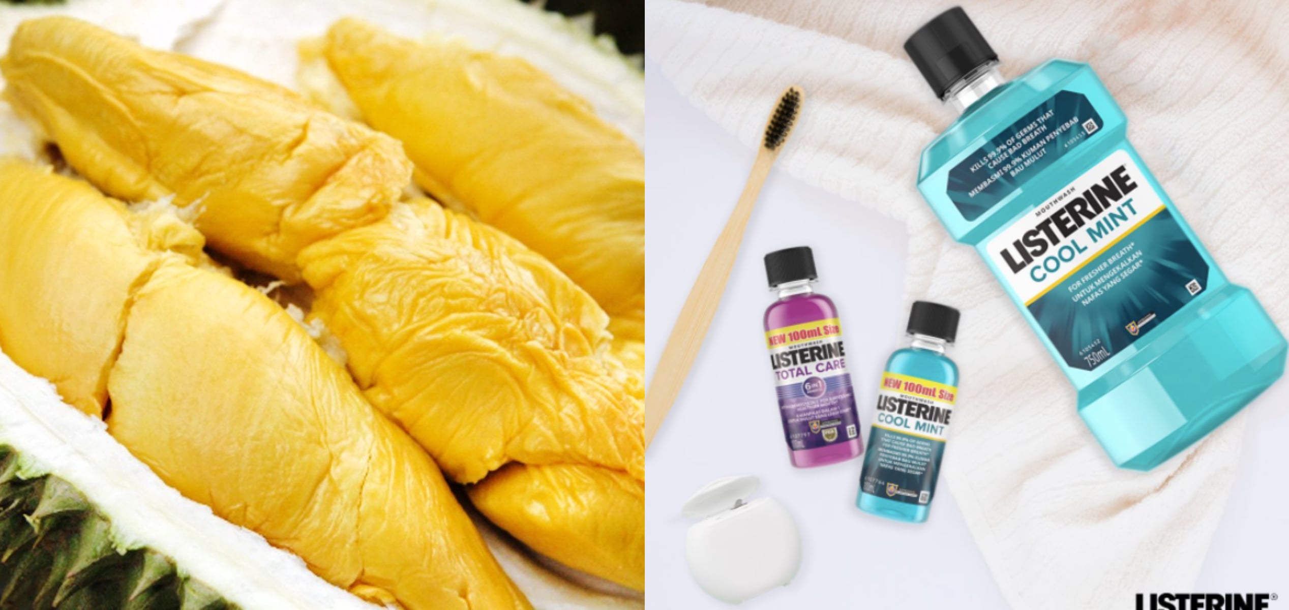 Korang Hantu Durian Tapi Takut Nafas Berbau? Cuba Produk Listerine Ni Untuk Nafas Lebih Segar!
